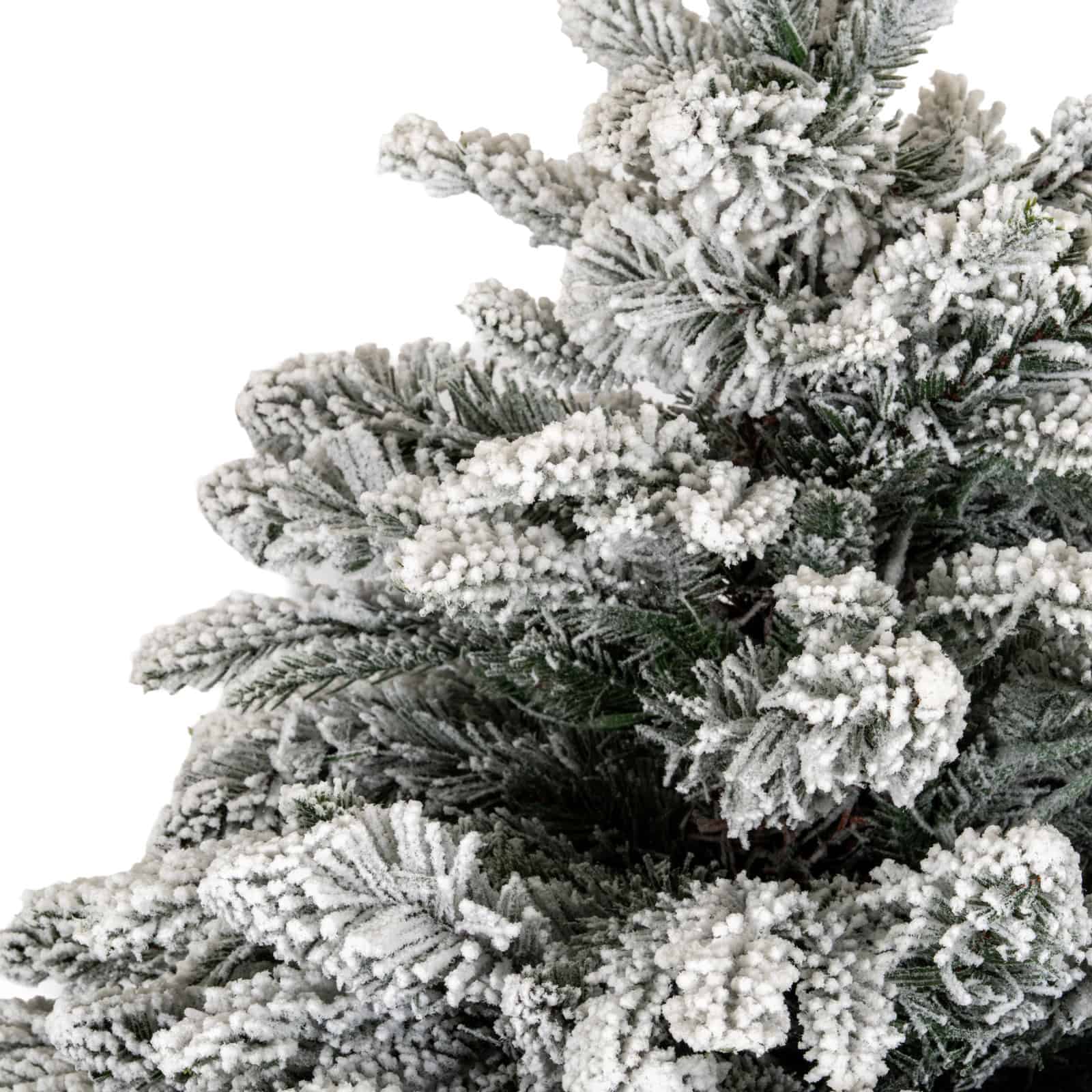 Snowy Norway Fir Pre-Lit Led 300L Fir Tree In Rattan Pot – Colour: White