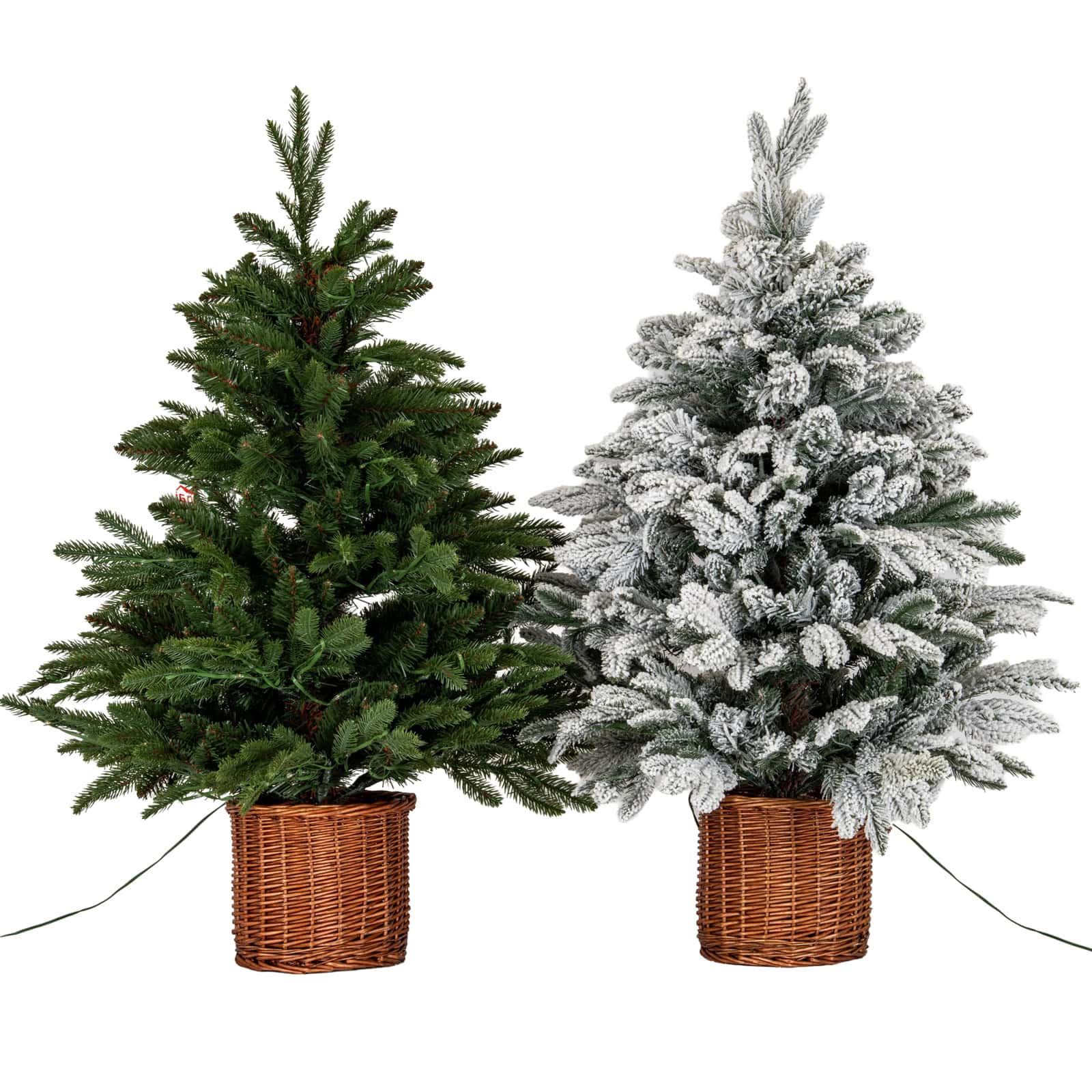 Snowy Norway Fir Pre-Lit Led 300L Fir Tree In Rattan Pot – Additional view