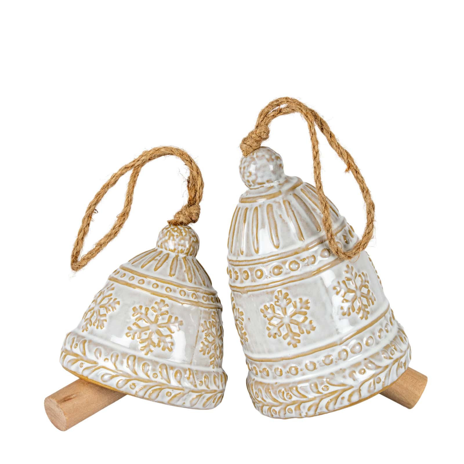 Ceramic Bell Tree Ornament With Snowflake Detail – Christmas Decorations