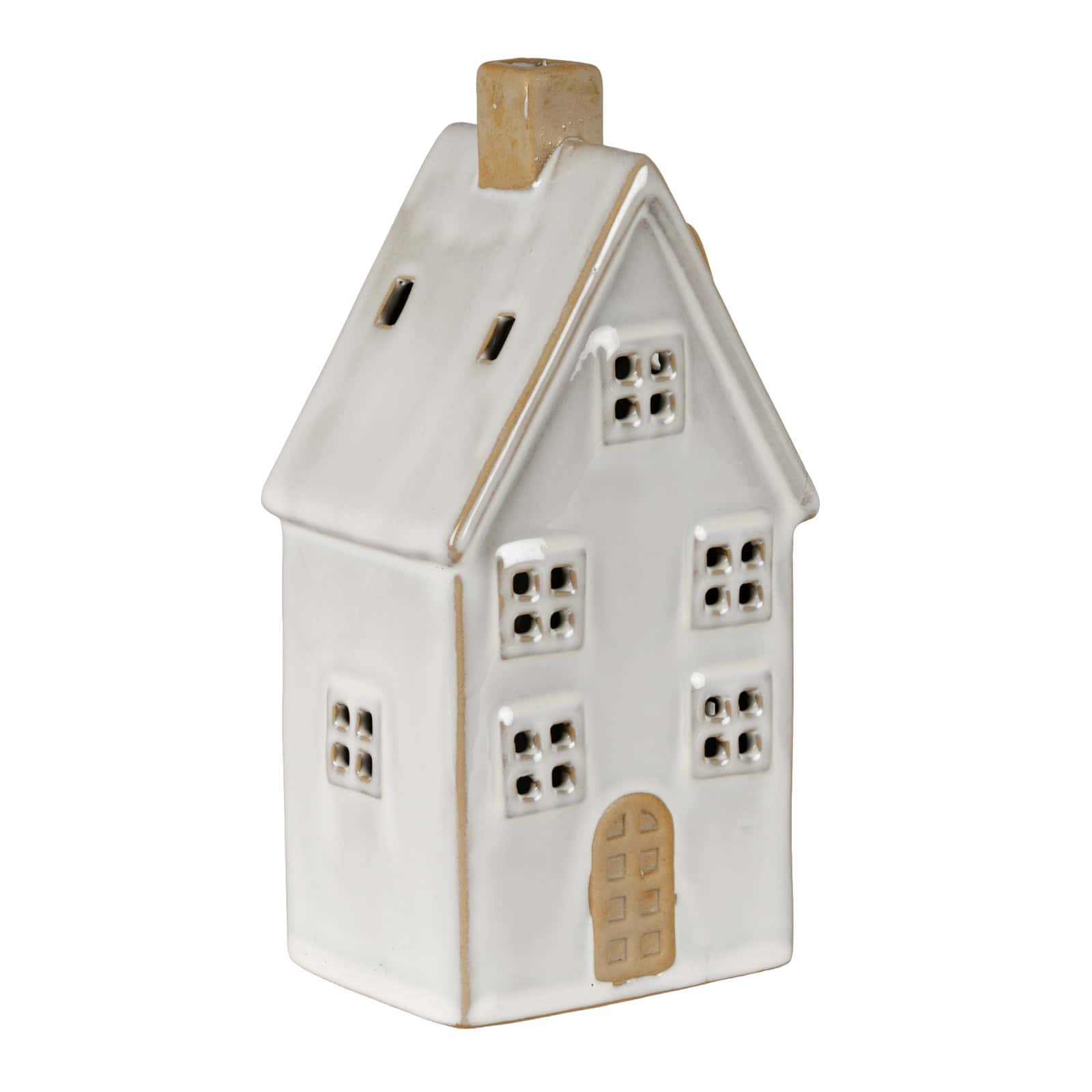 Alora Ceramic Large Townhouse With LED Light – Colour: White