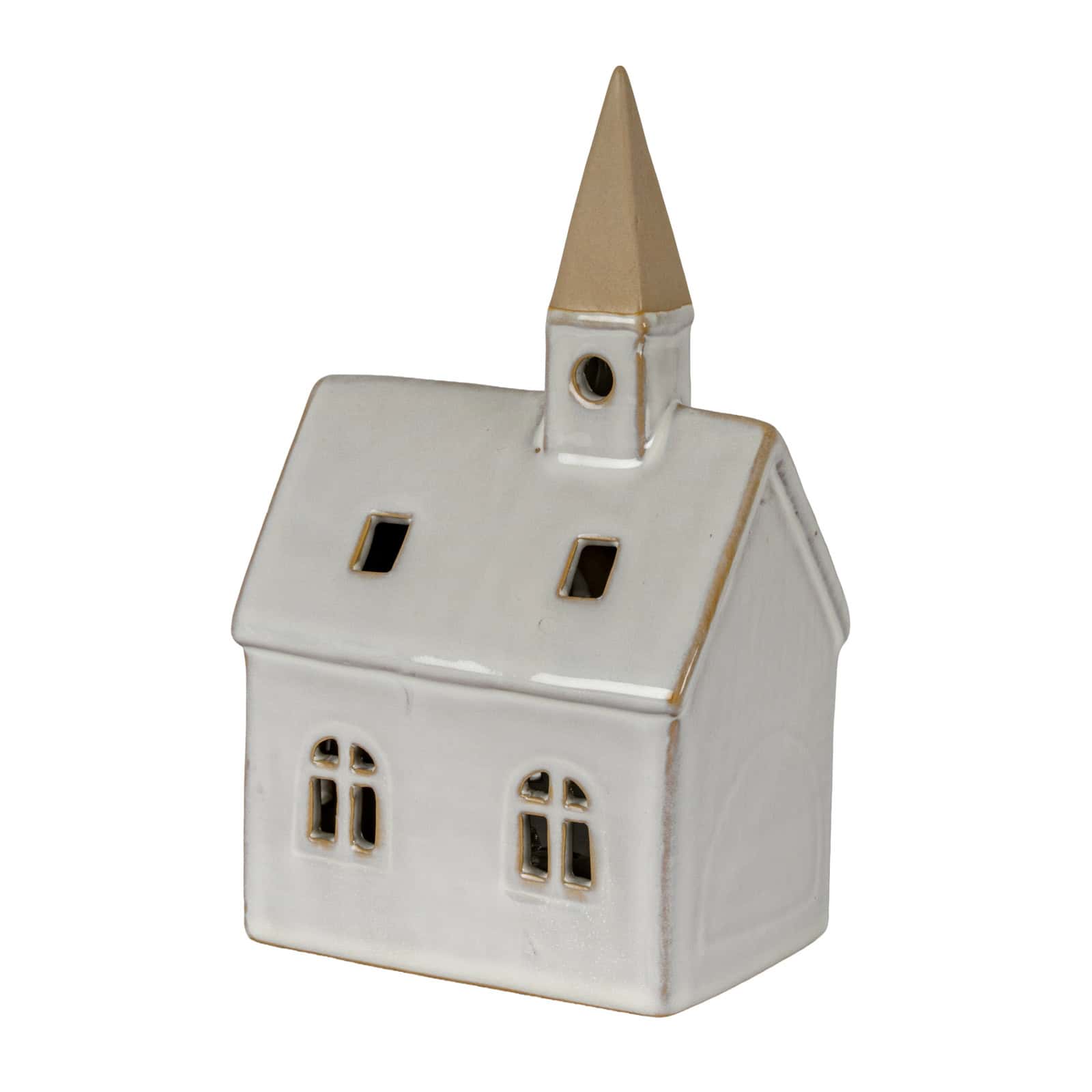 Alora Ceramic Church With LED Light – Christmas Decorations