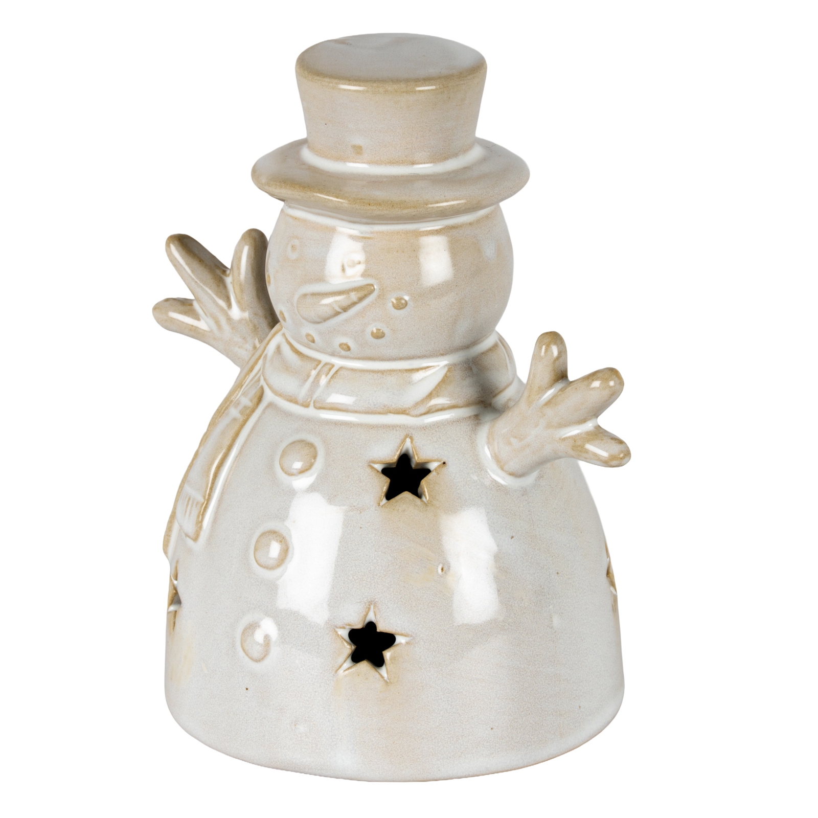 Alora Ceramic Small Snowman With LED Light - Image 2
