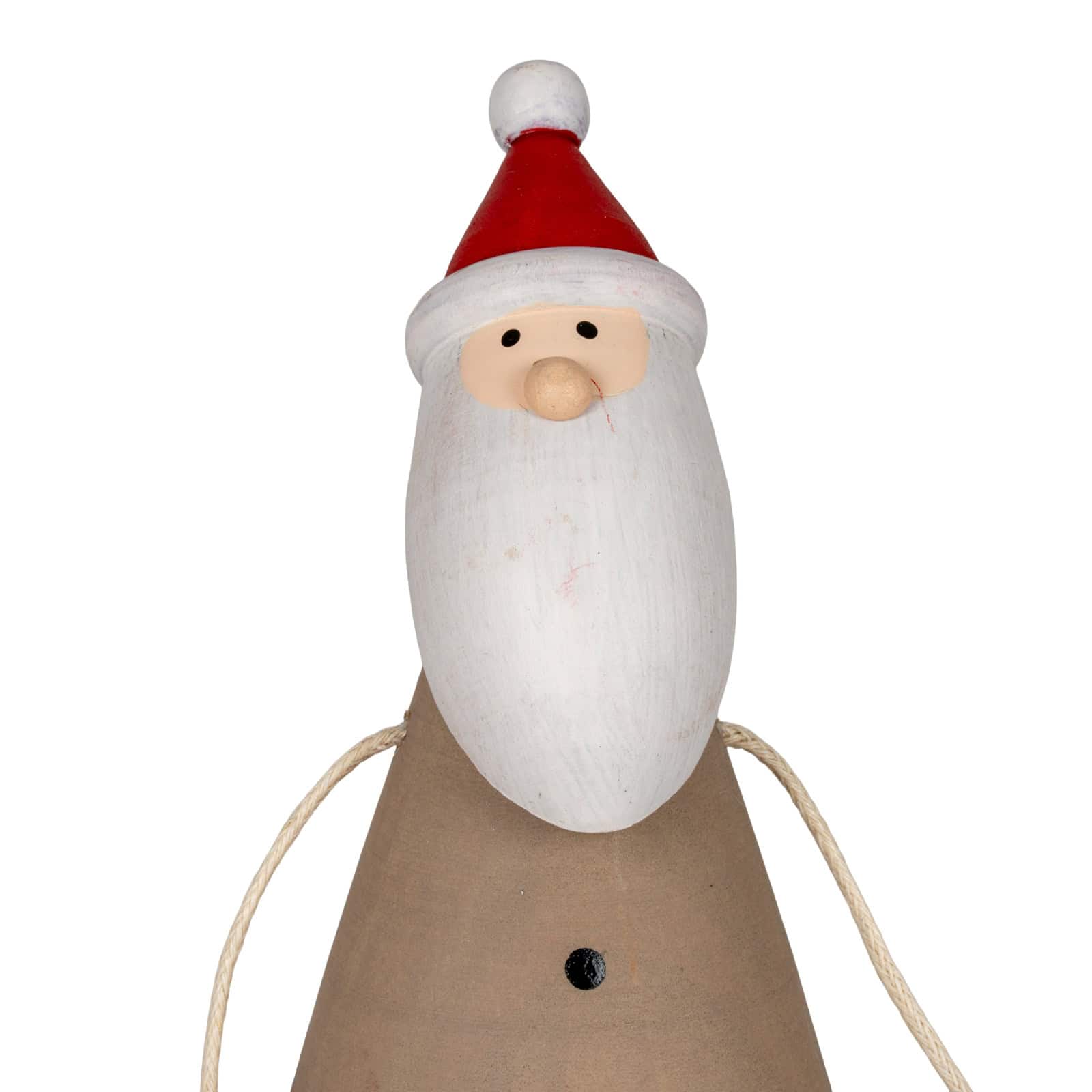 Wooden Jolly Sitting Santa Decoration – Material: Wood