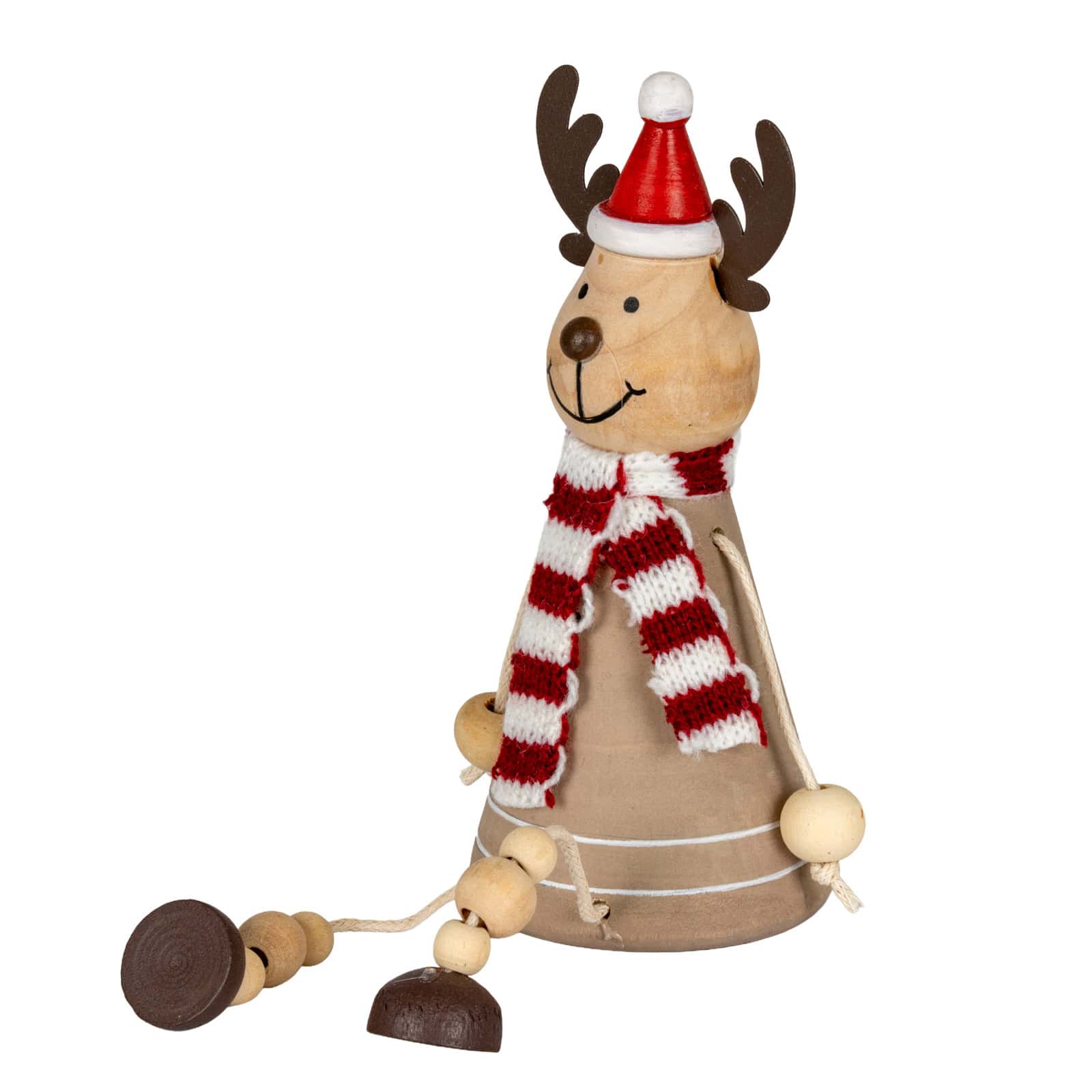 Wooden Jolly Sitting Reindeer Decoration - Image 2