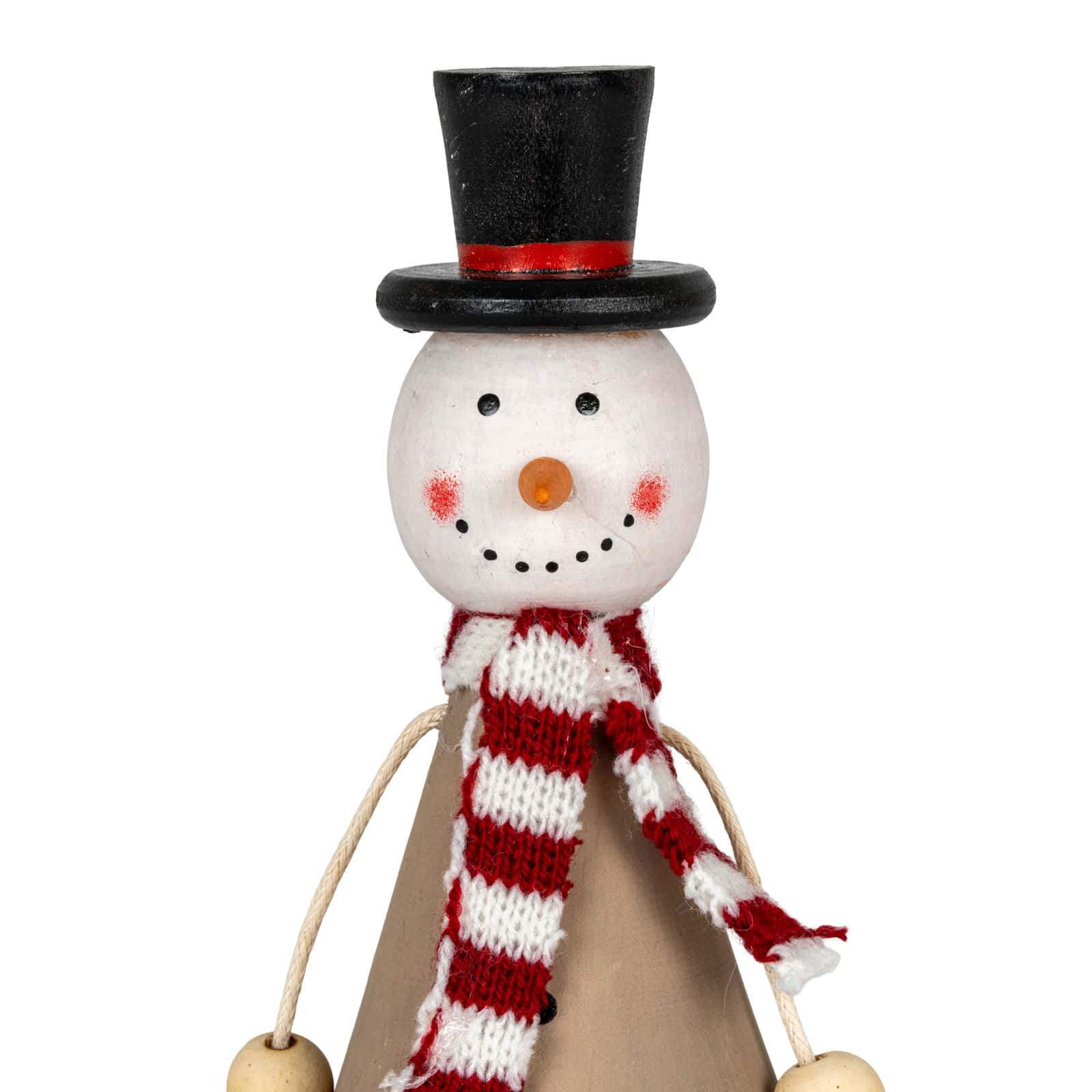 Wooden Jolly Sitting Snowman Decoration – Material: Wood
