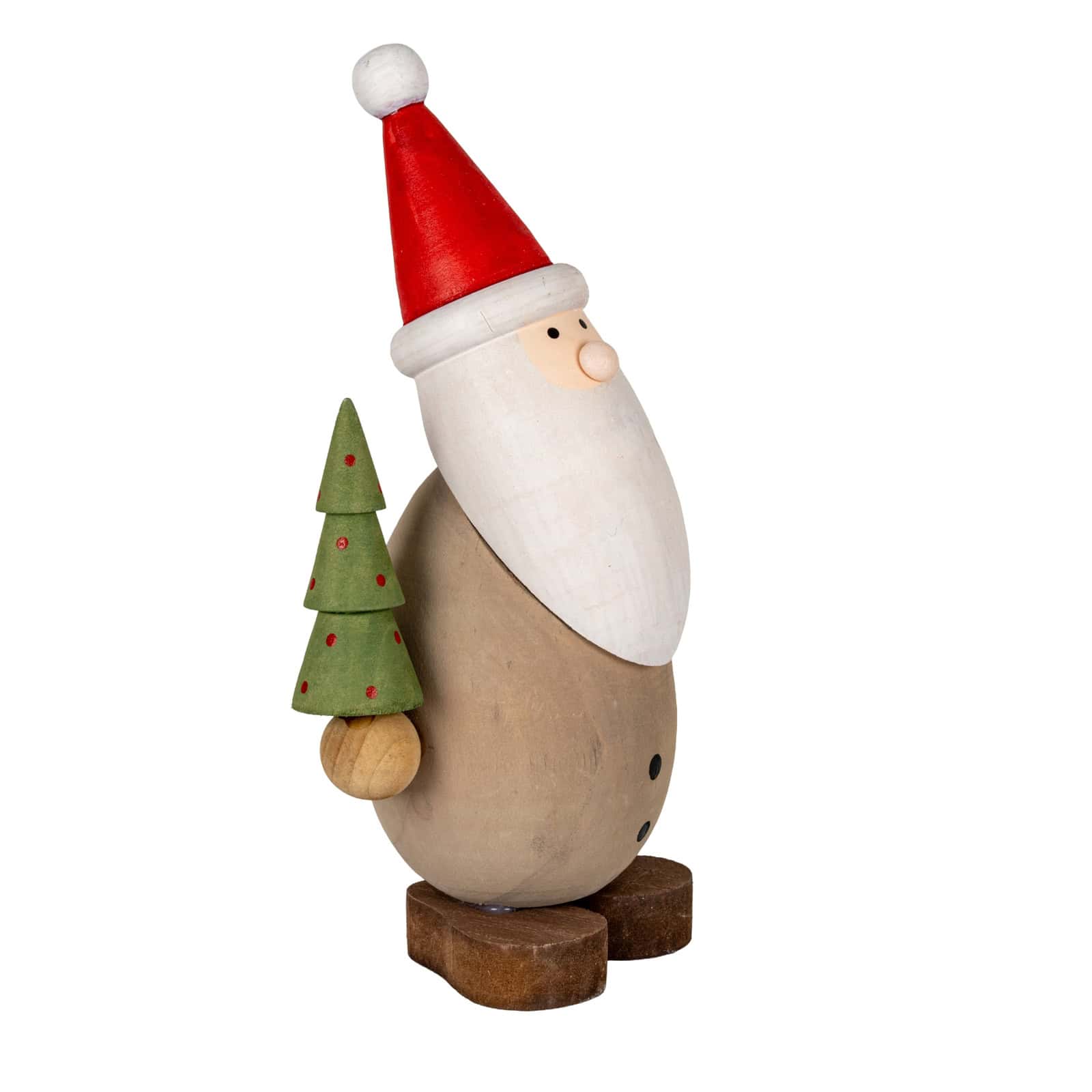 Wooden Santa with Tree – Colour: Brown