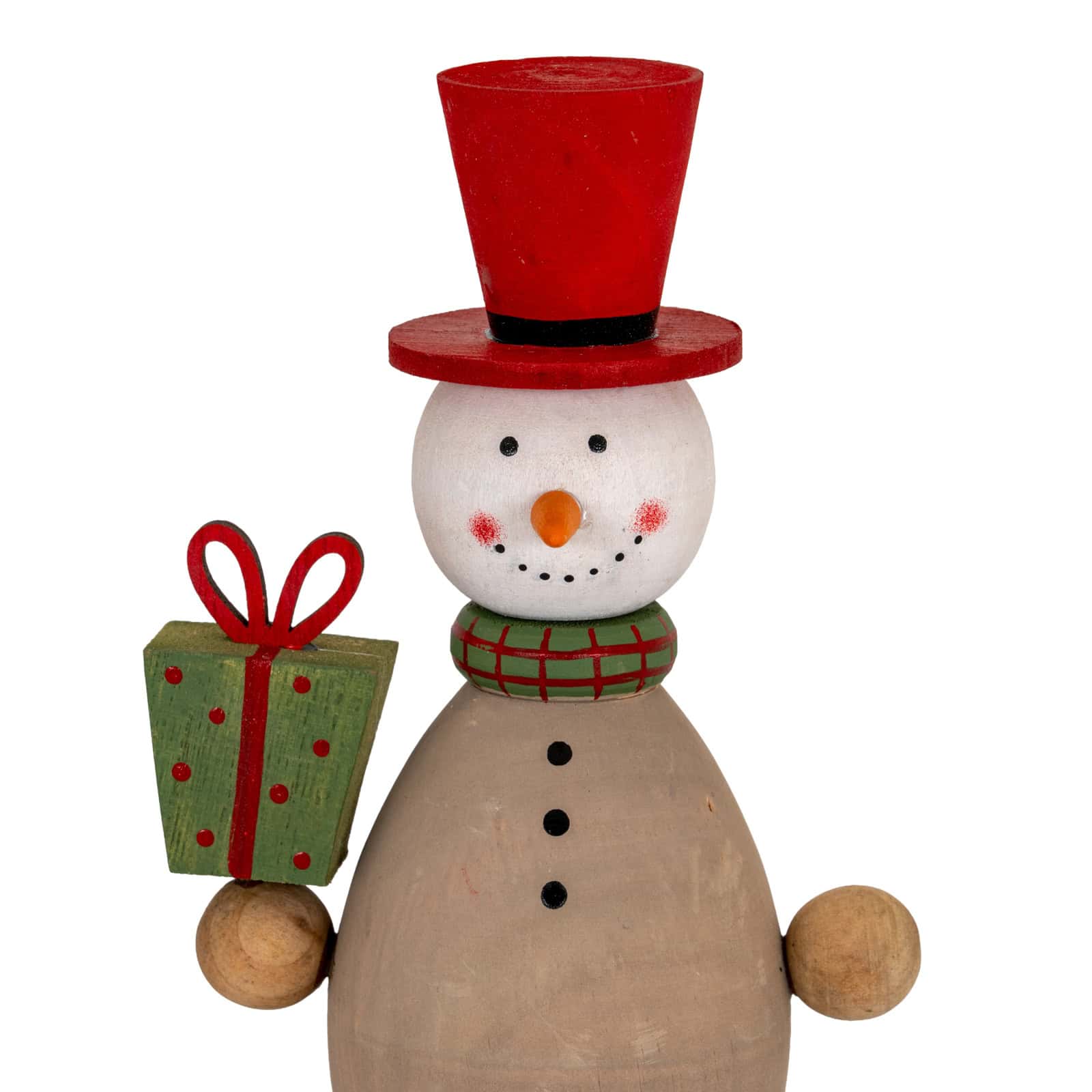 Wooden Snowman with Present – Material: Wood