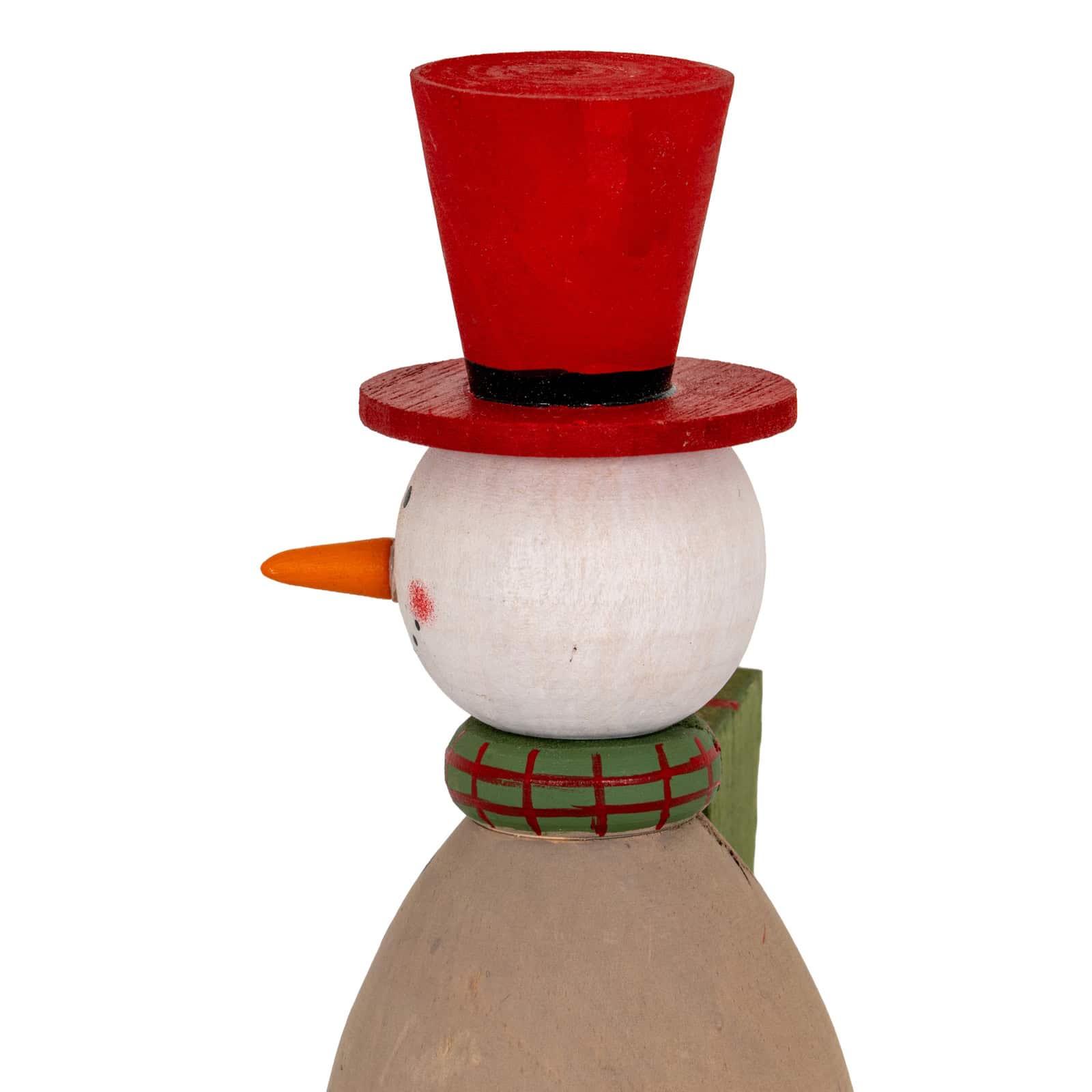 Wooden Snowman with Present – Christmas Decorations