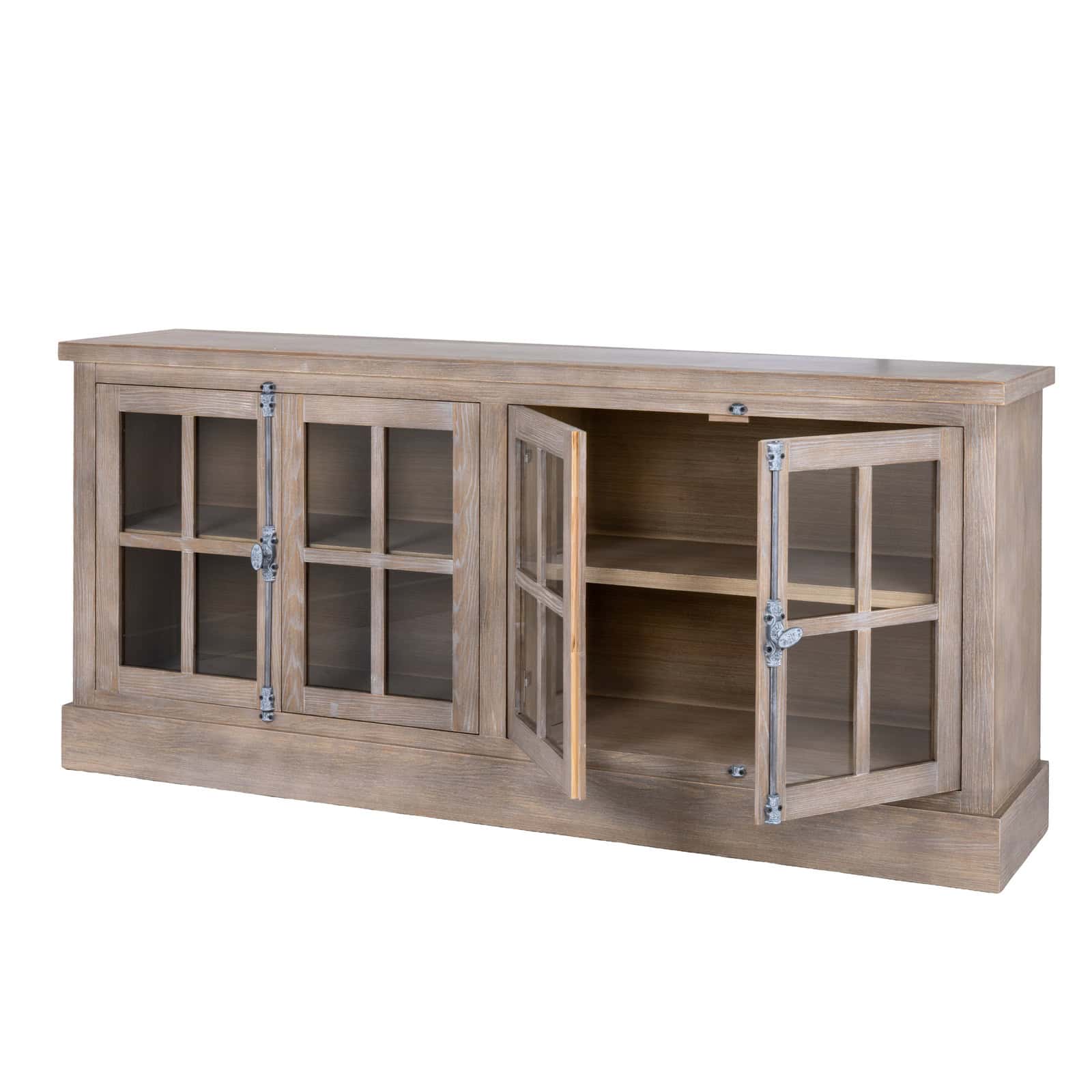 Haldon Collection 4 Door Glazed Sideboard – Colour: Brown