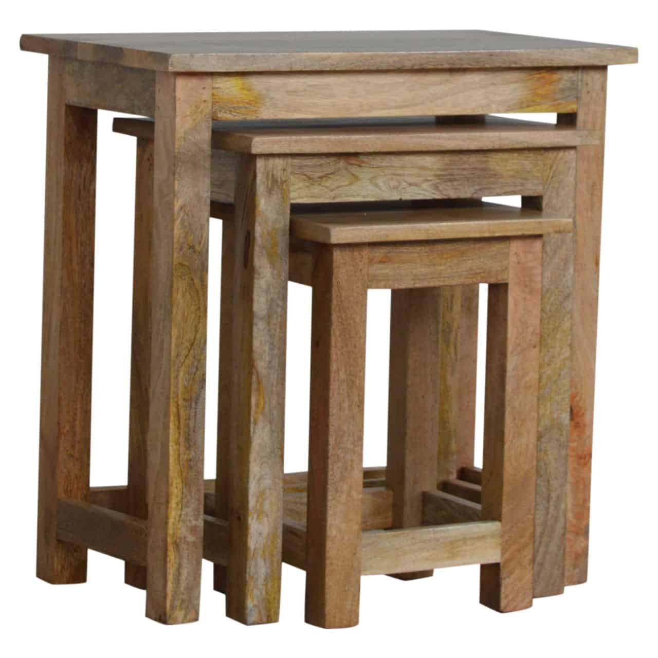 Country Solid Wood Stool Set of 3 – Additional view 8