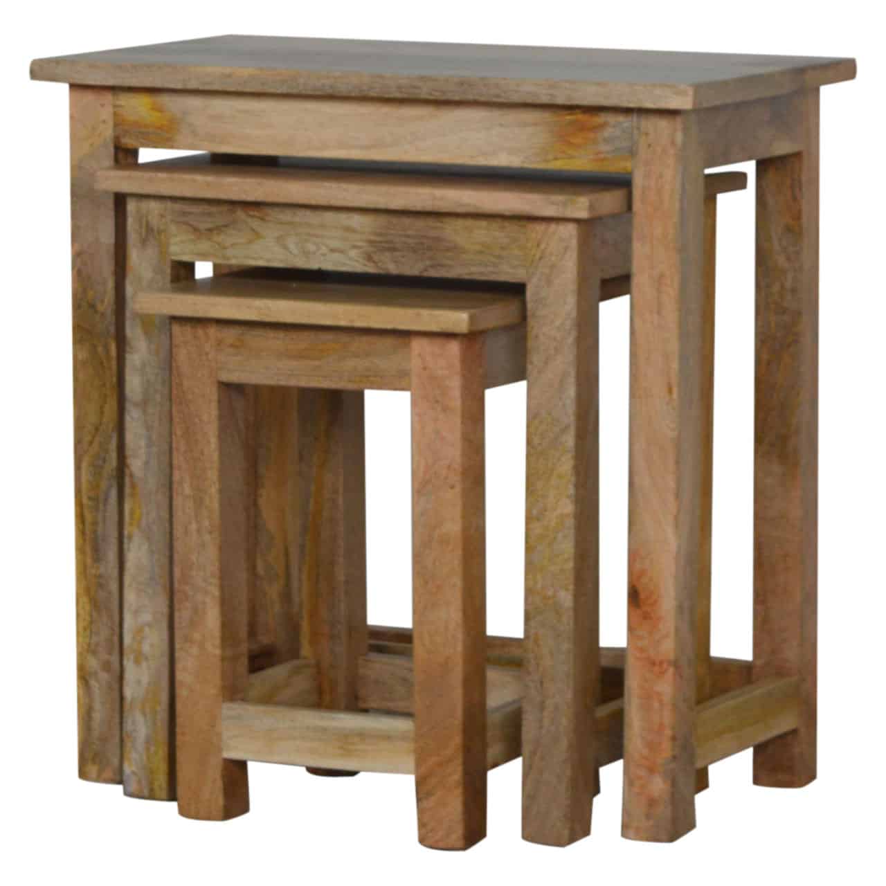 Country Solid Wood Stool Set of 3 – Additional view 7