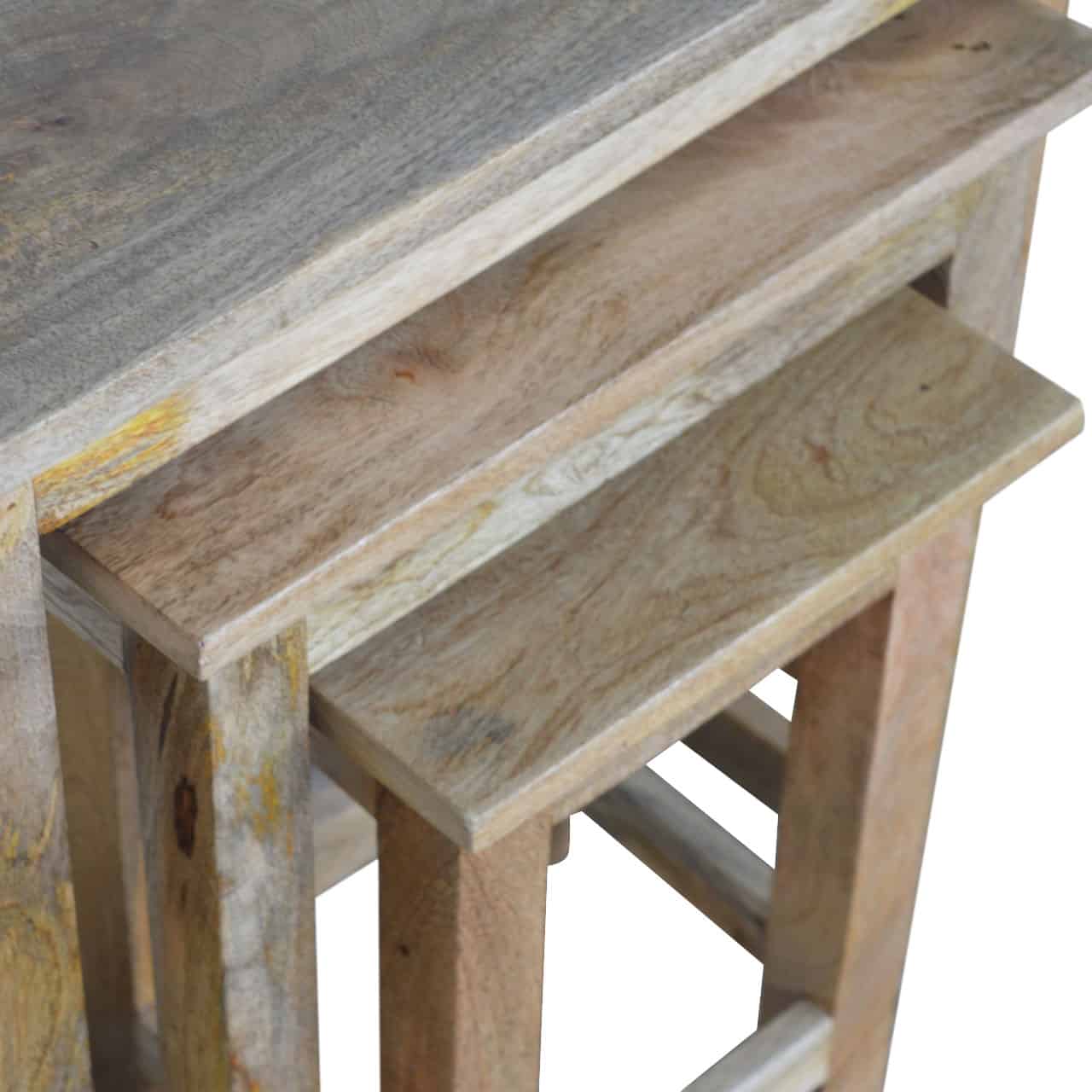 Country Solid Wood Stool Set of 3 – Additional view 5