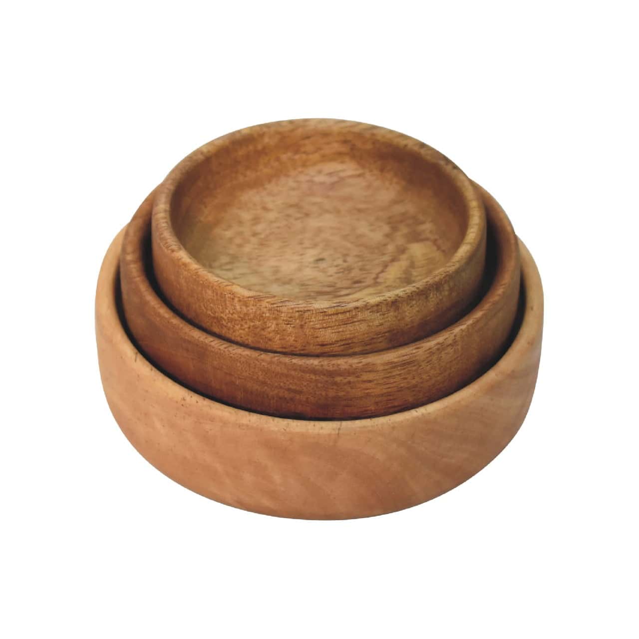Solid Wood Fruit Bowl Set of 3 – Bowls
