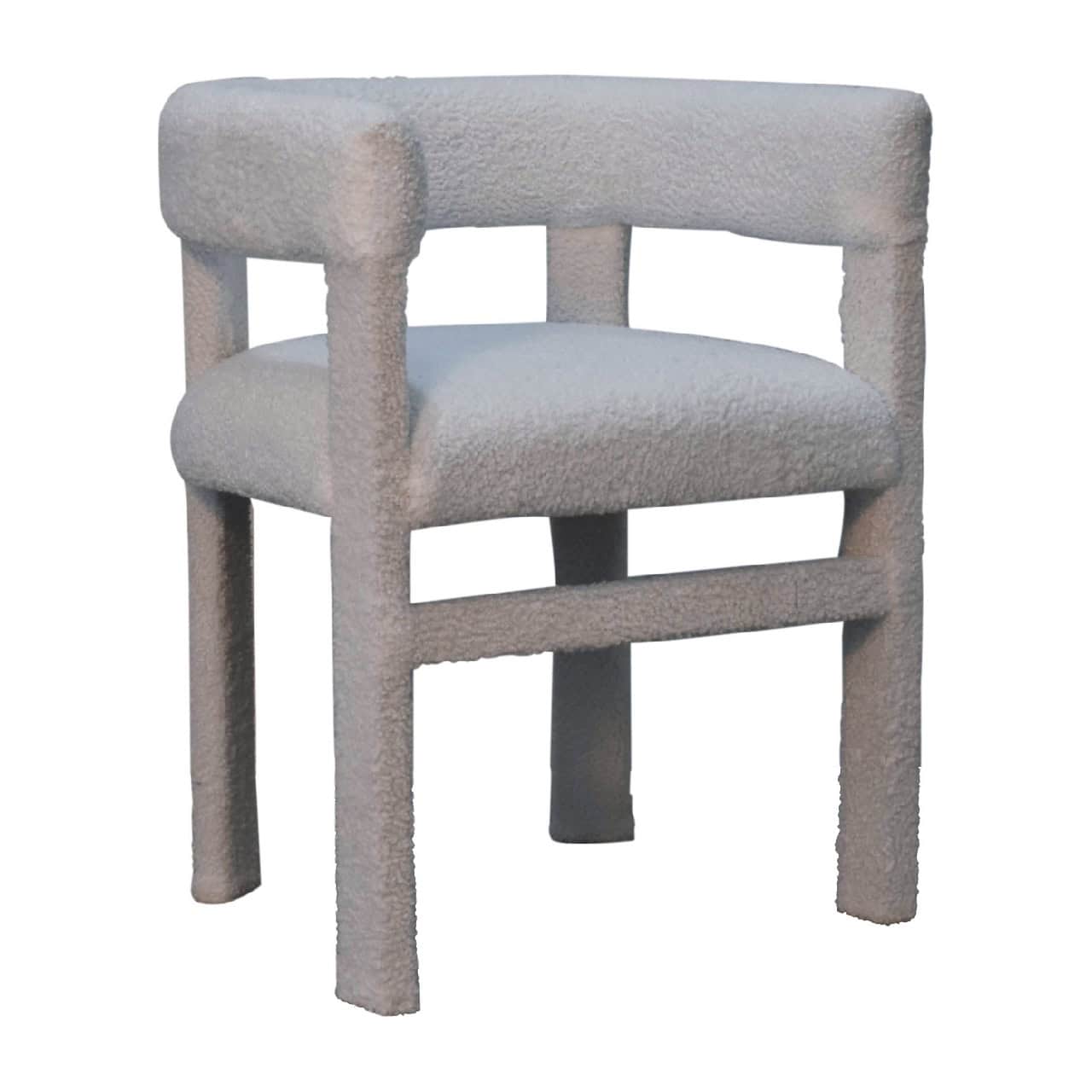 White Boucle Occasional Chair – Additional view