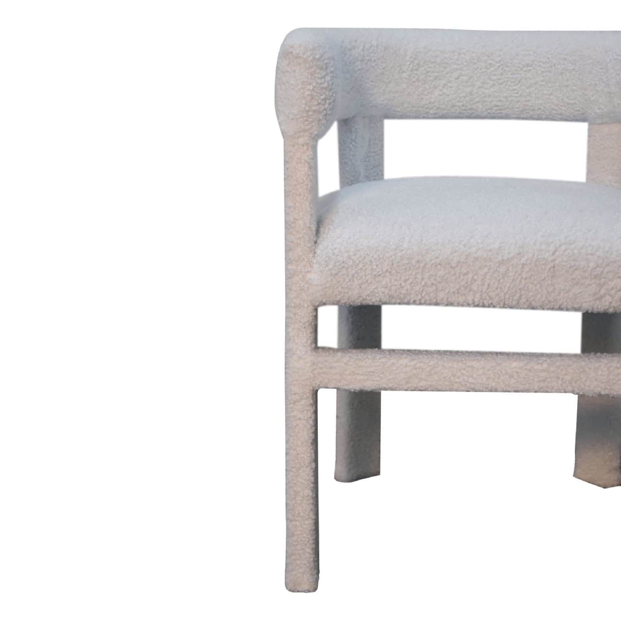 White Boucle Occasional Chair – Additional view 2