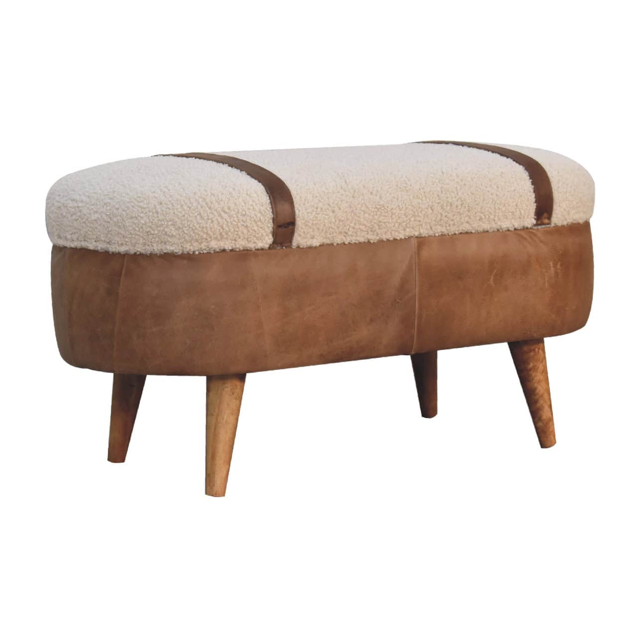 Tan Buffalo Boucle Nordic Bench – Additional view