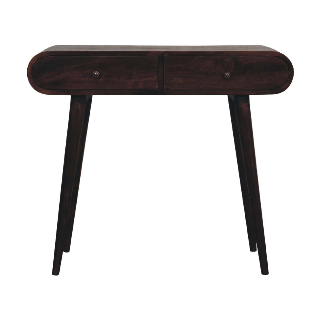 Walnut Curved Edge Console Table