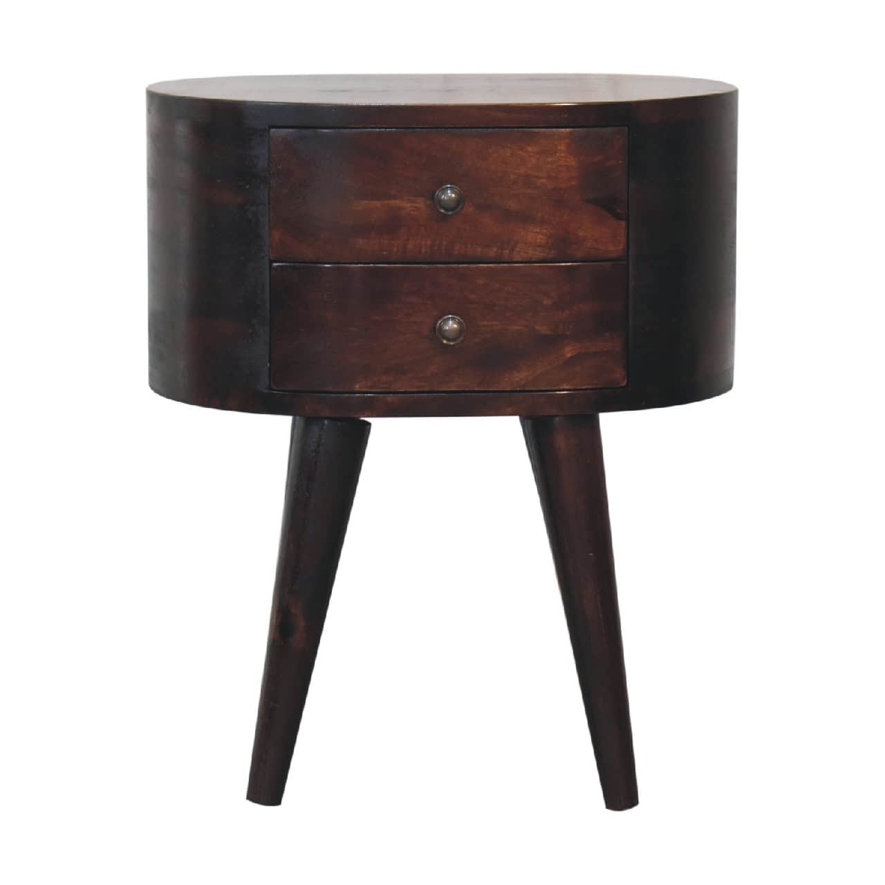 Walnut Rounded Bedside Table – Bedside Tables