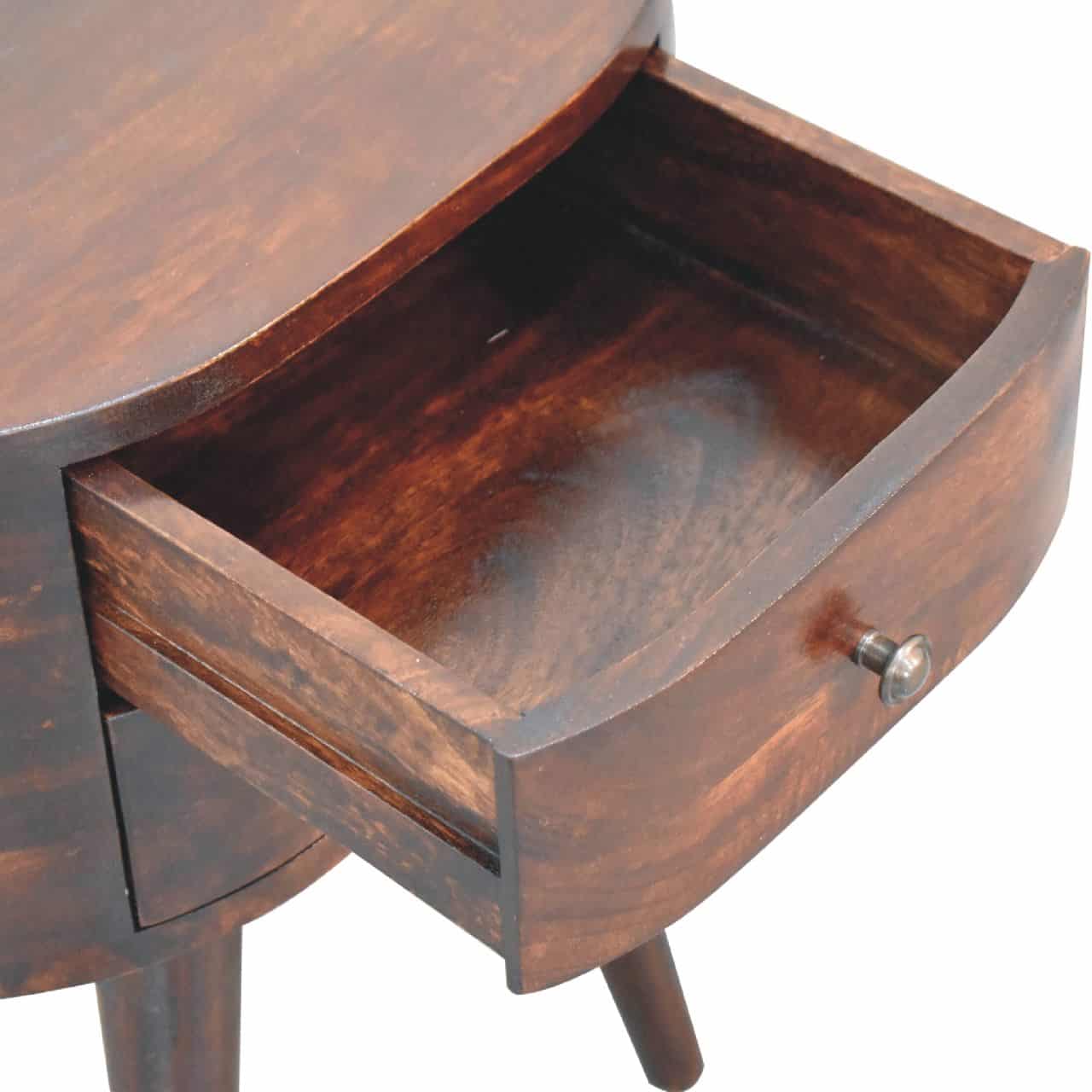 Walnut Rounded Bedside Table – Additional view 5