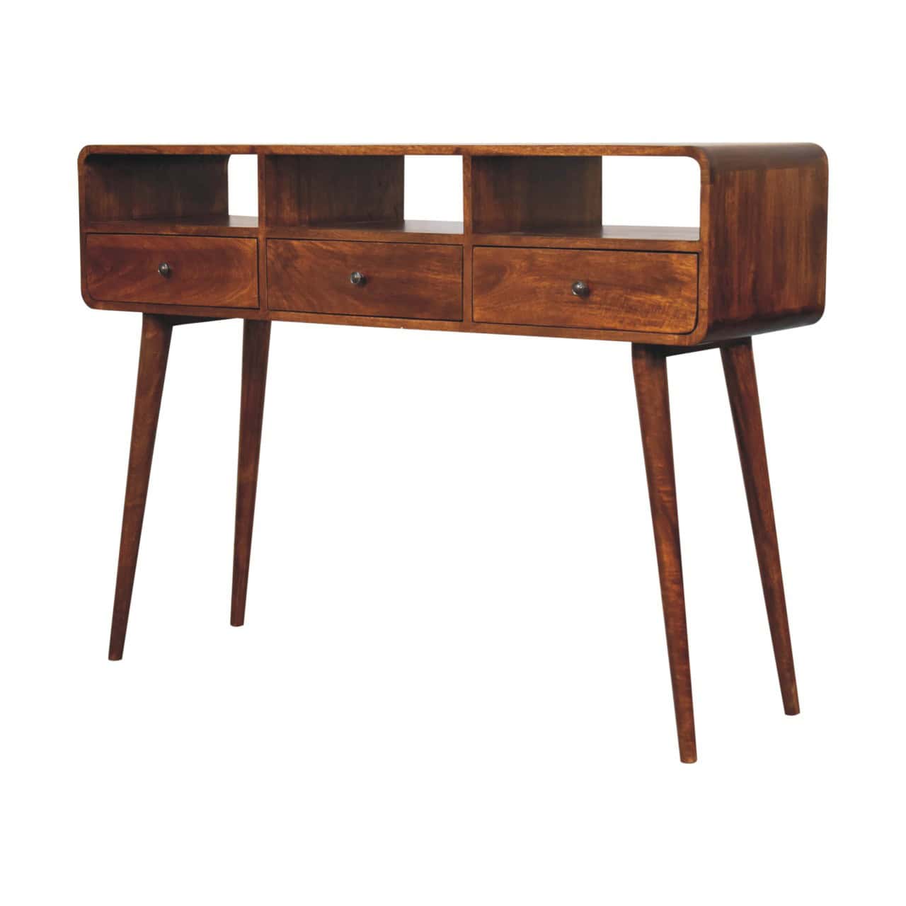 Triple Curved Chestnut Console Table – Additional view
