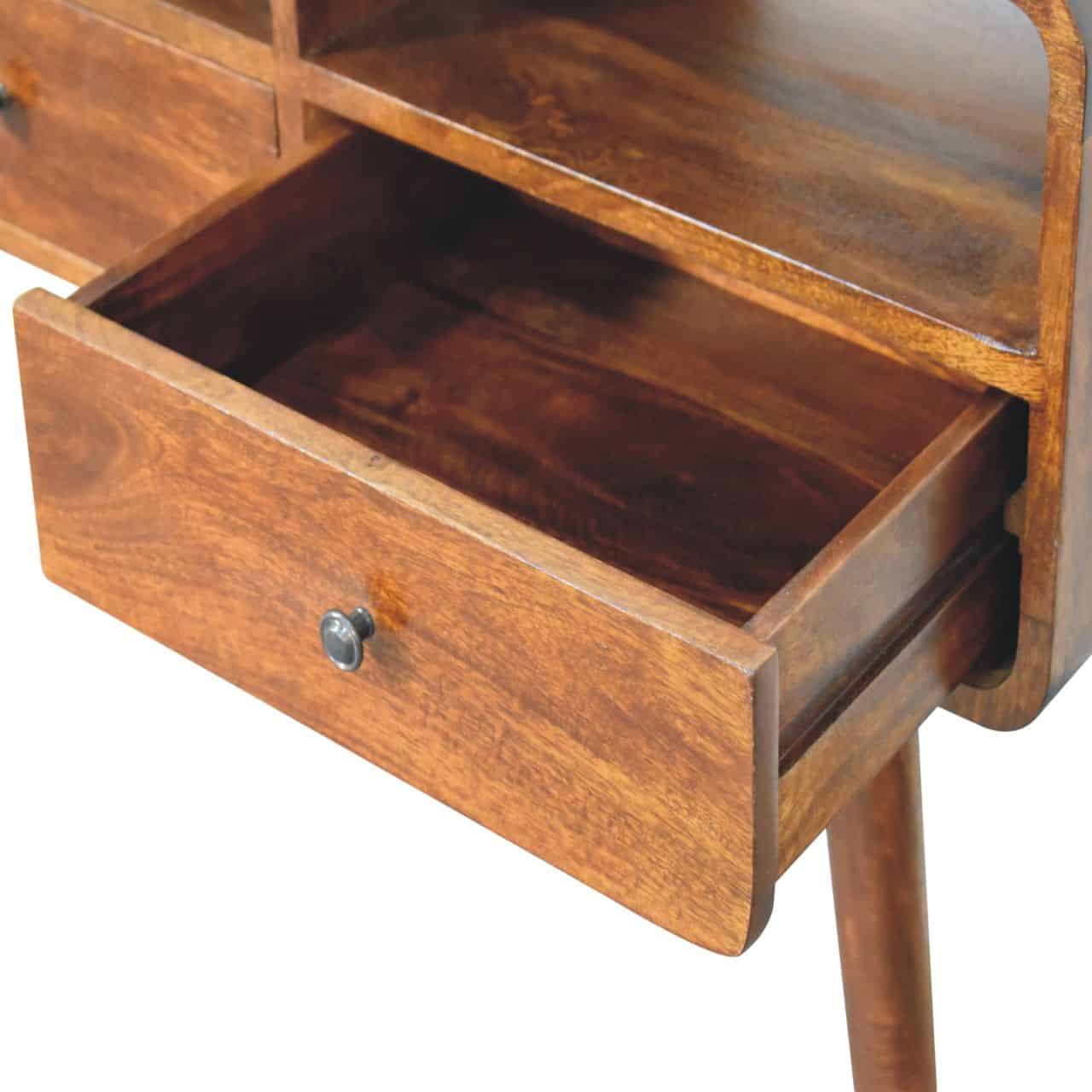 Triple Curved Chestnut Console Table – Additional view 4