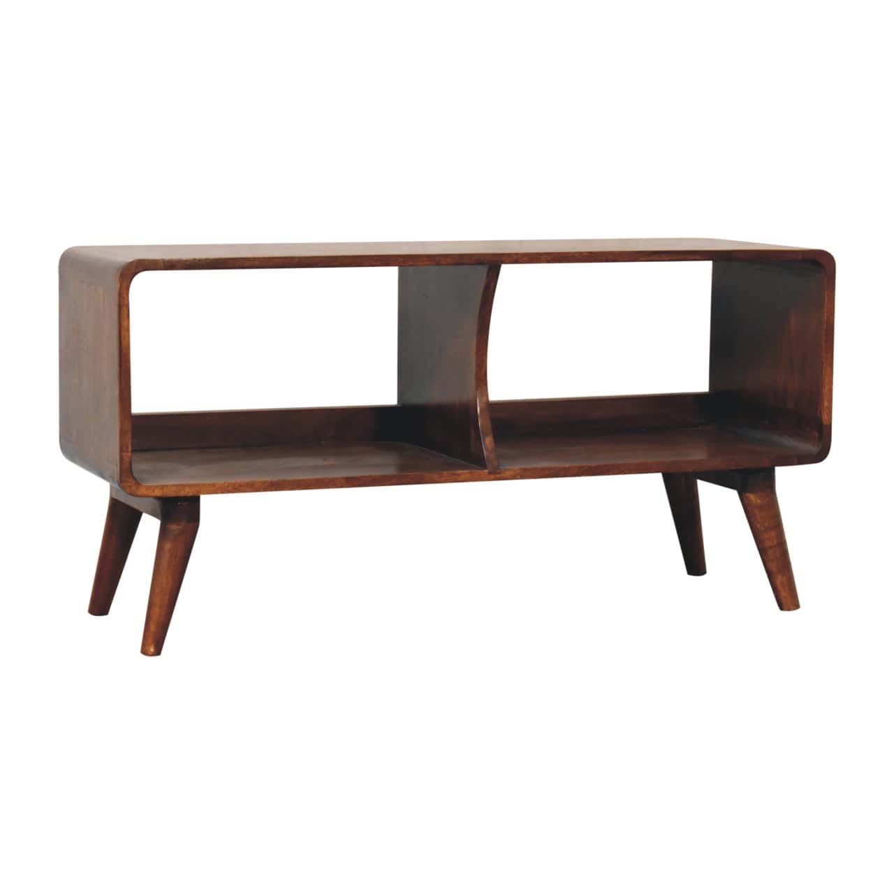 Curved Chestnut Double Slot Media Unit – Additional view