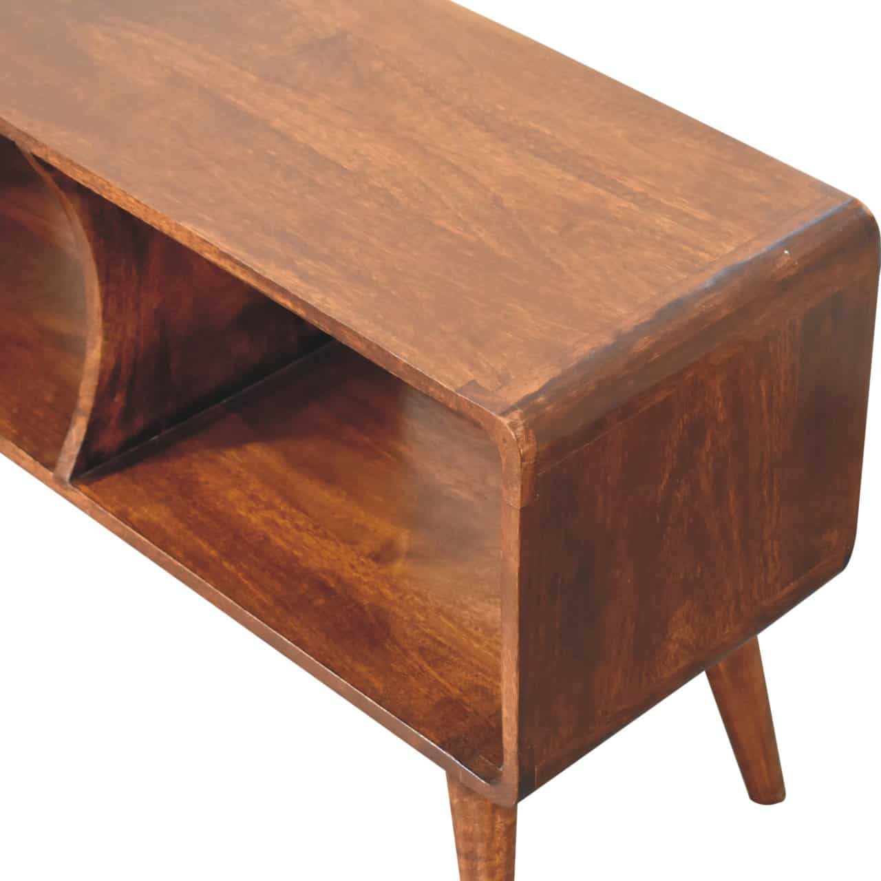 Curved Chestnut Double Slot Media Unit – Additional view 3