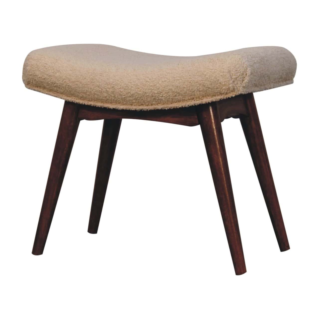 Honey Caramel Boucle Cream Curved Bench – Benches