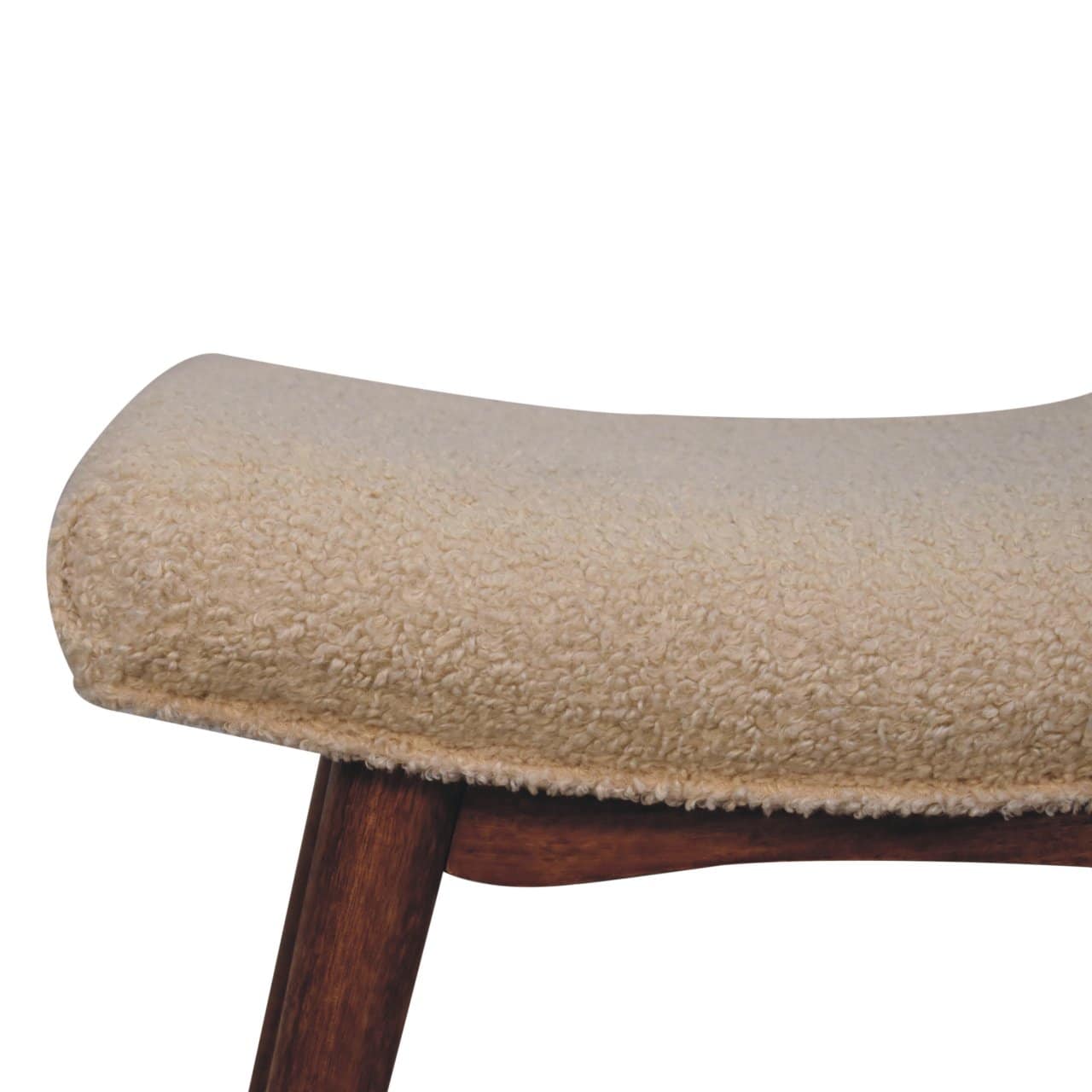 Honey Caramel Boucle Cream Curved Bench – Additional view 2