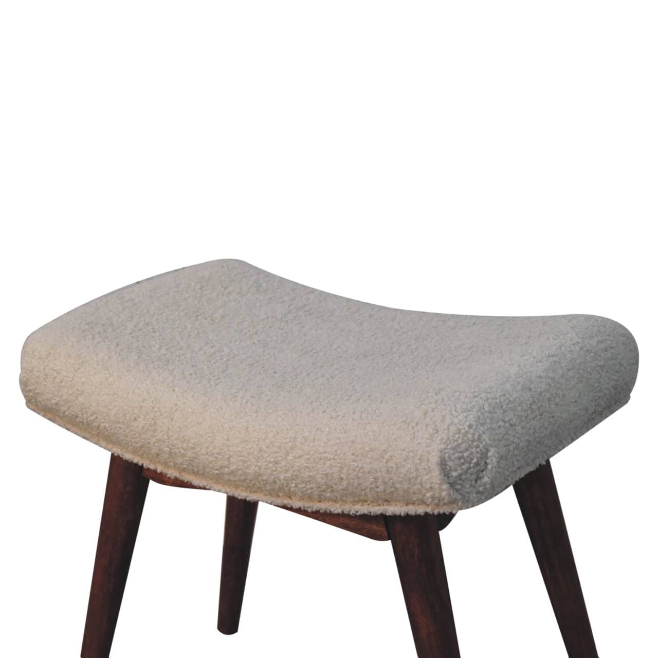 Honey Caramel Boucle Cream Curved Bench – Additional view 3