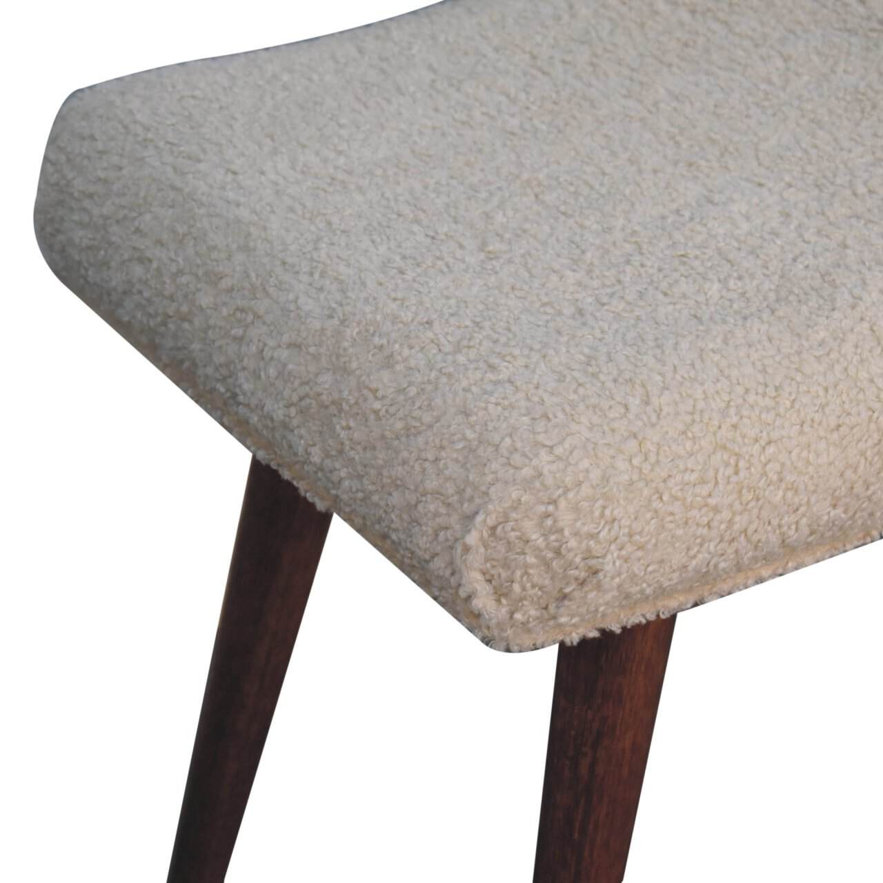 Honey Caramel Boucle Cream Curved Bench – Additional view 4