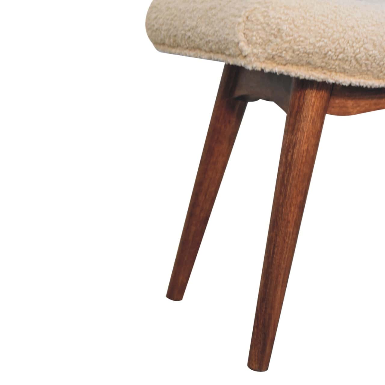 Honey Caramel Boucle Cream Curved Bench – Additional view 5