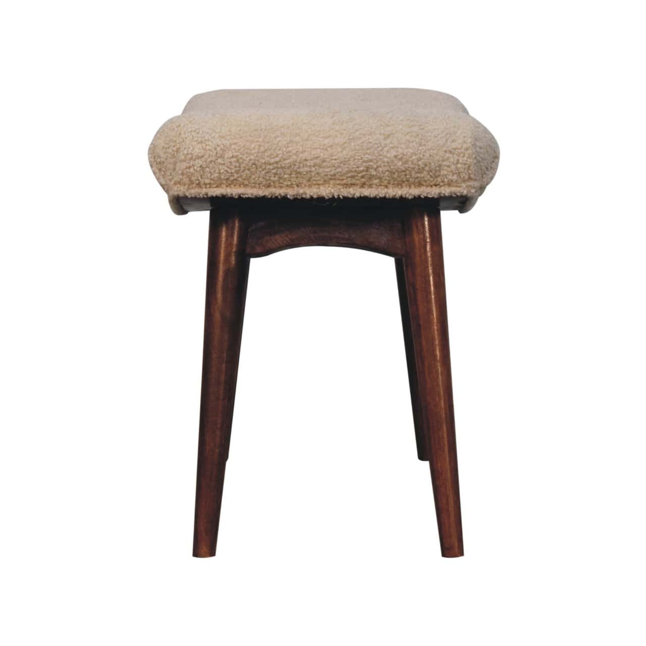 Honey Caramel Boucle Cream Curved Bench – Additional view 6