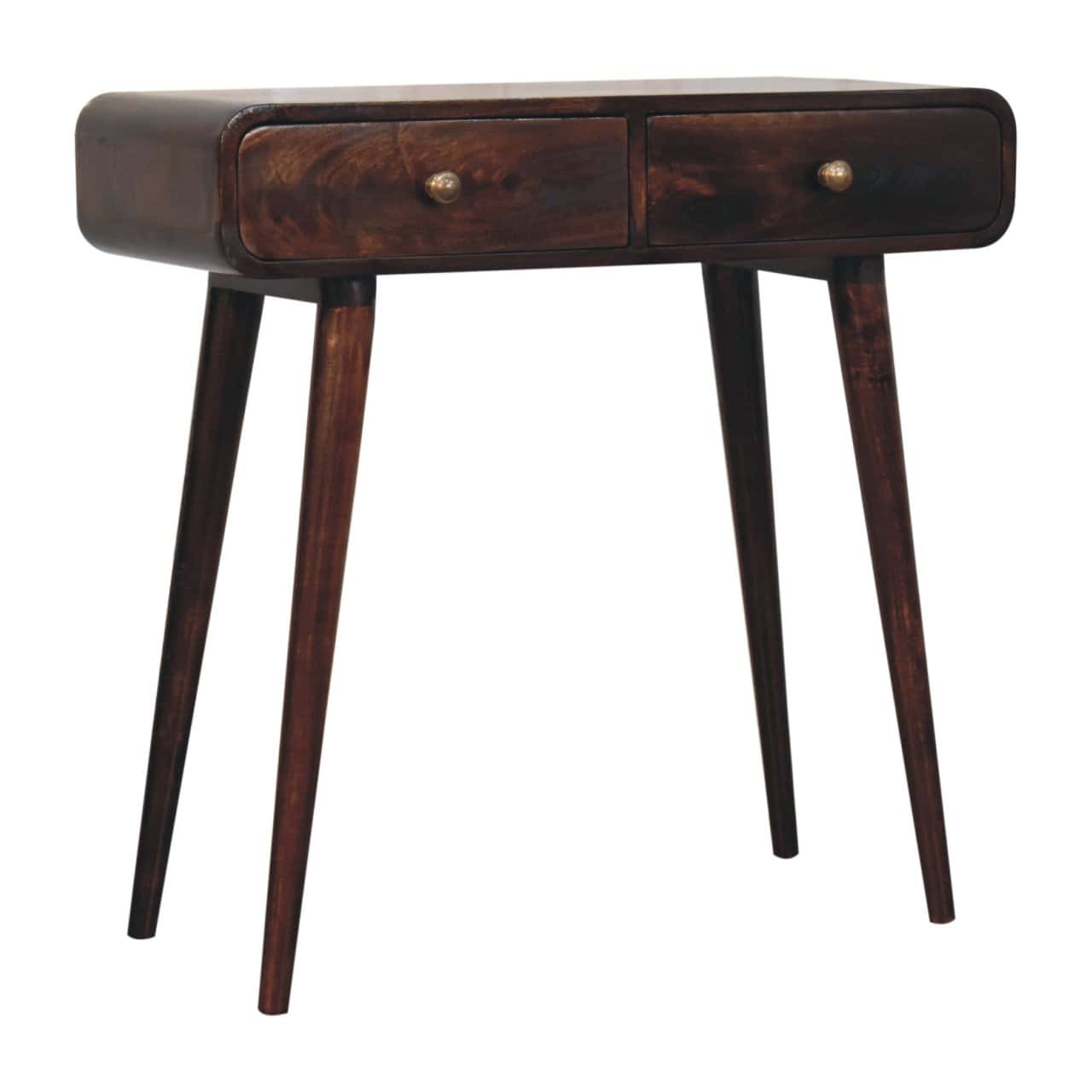 California Walnut Curved Hallway Table – Console Tables