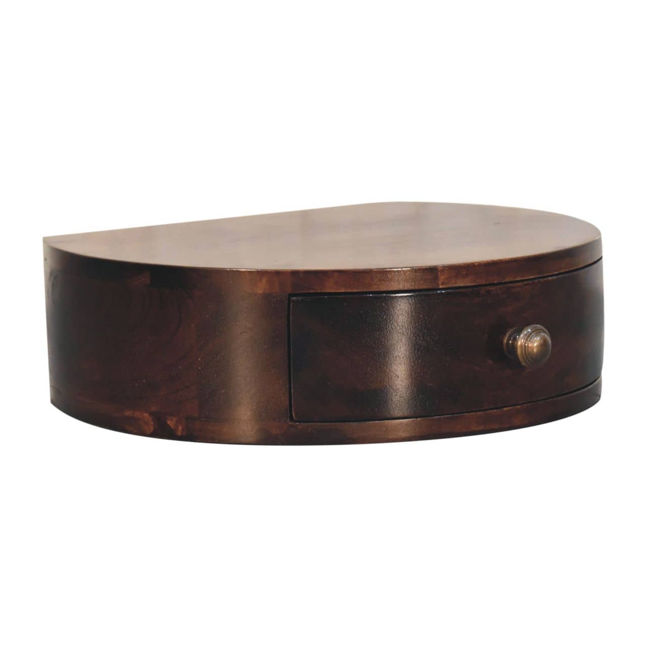 California Walnut Wall Mounted Rounded Bedside – Bedside Tables