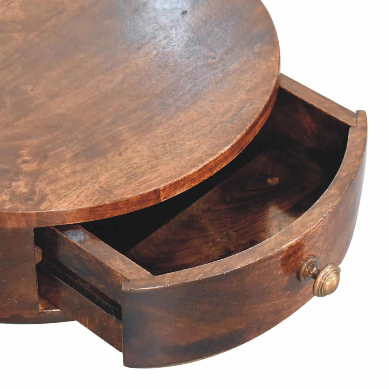 California Walnut Wall Mounted Rounded Bedside – Additional view 4