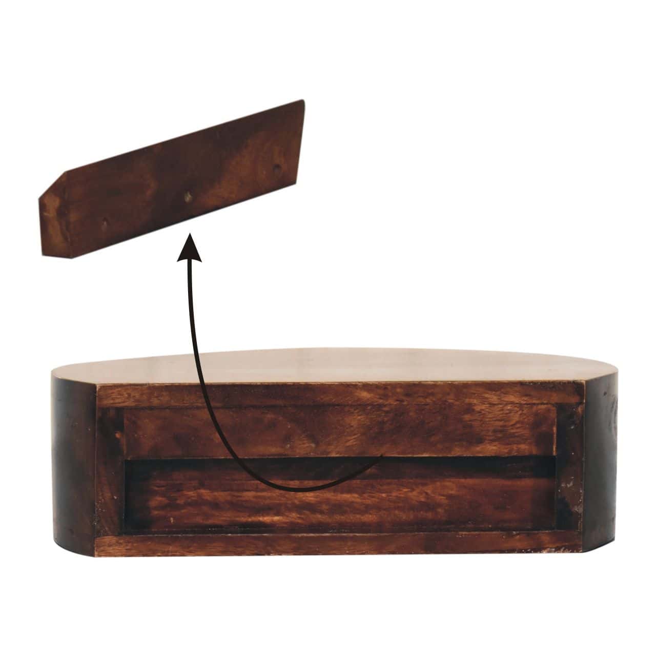California Walnut Wall Mounted Rounded Bedside – Additional view 7