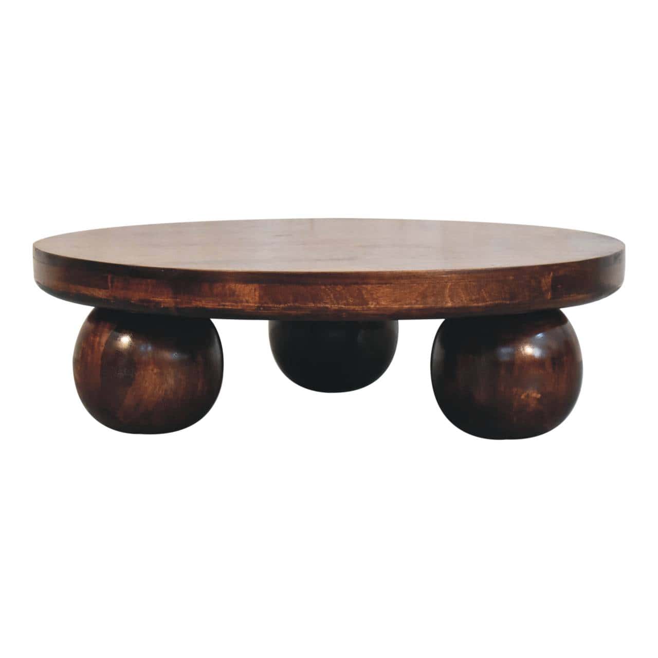 California Walnut Central Table with Ball Feet – Additional view