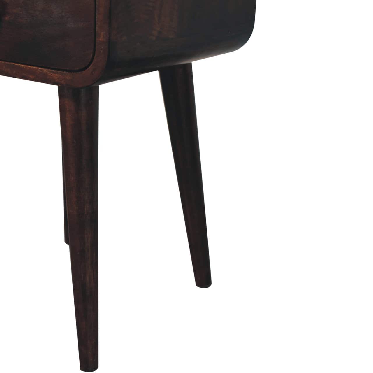 Mini California Walnut Curved Bedside with Open Slot – Additional view 5