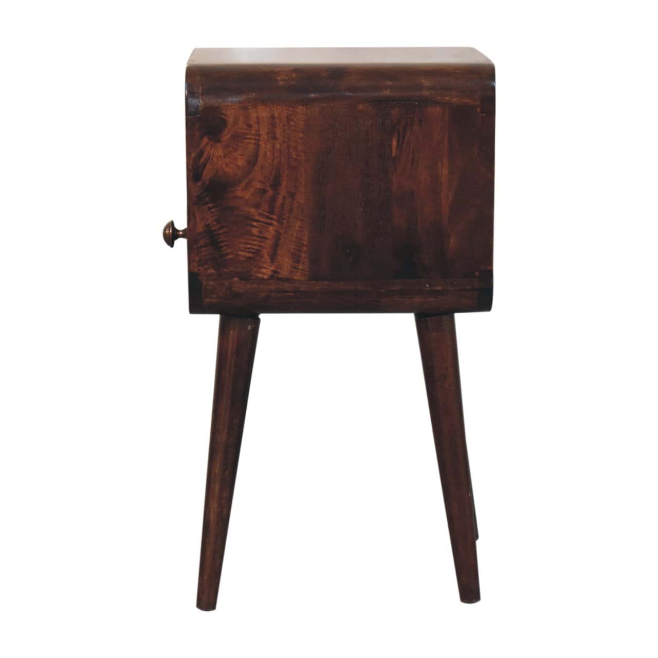 Mini California Walnut Curved Bedside with Open Slot – Additional view 6
