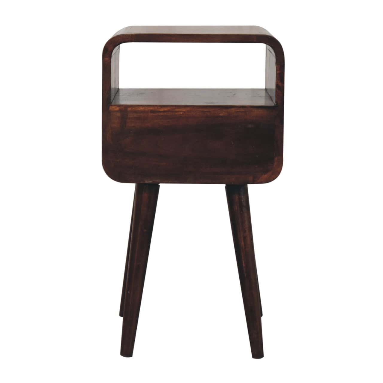 Mini California Walnut Curved Bedside with Open Slot – Additional view 7