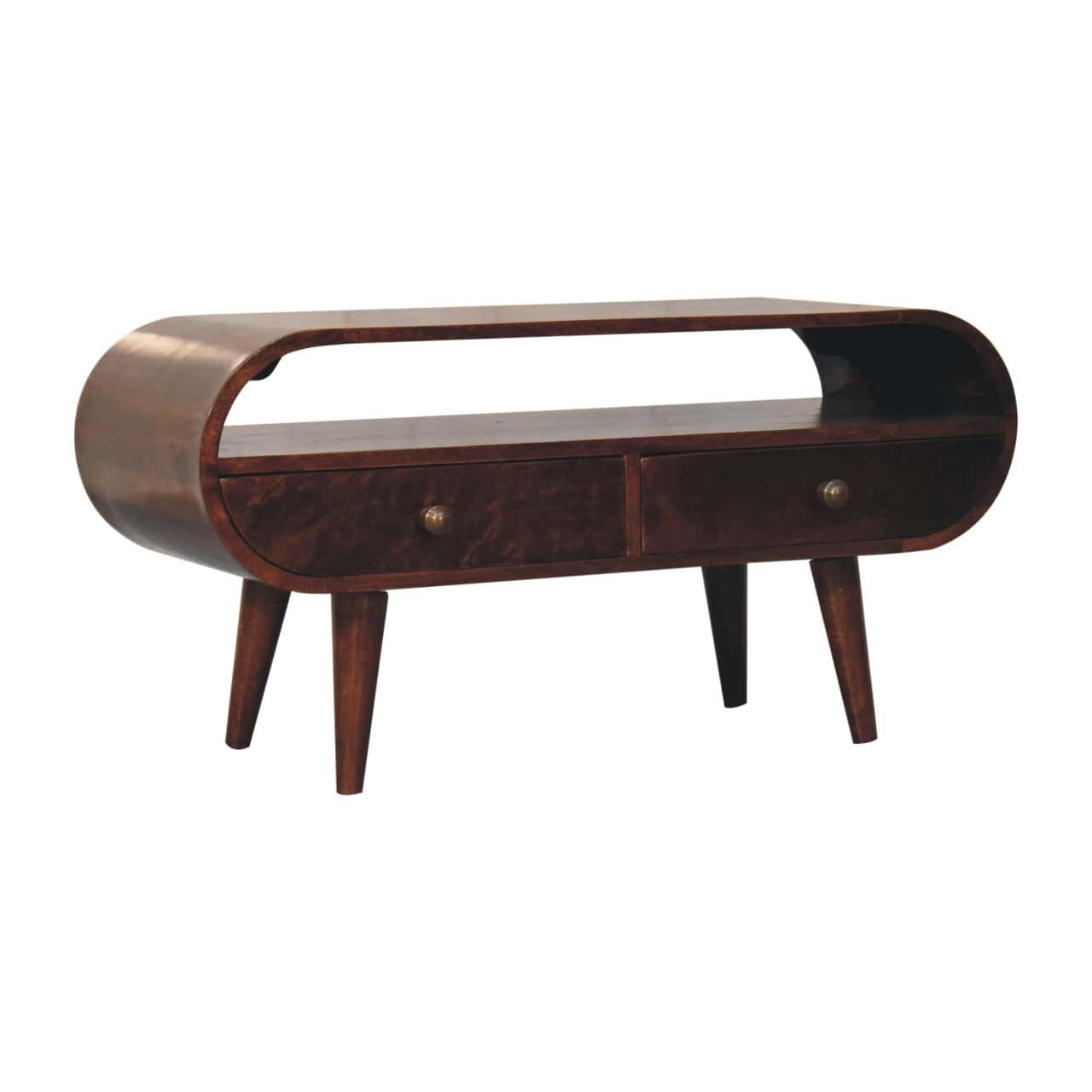 California Walnut Circular TV Stand – TV Entertainment Units