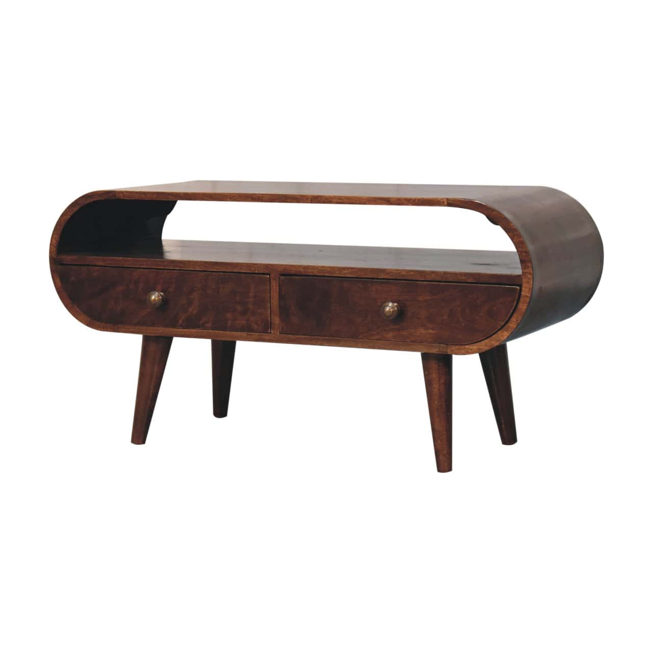 California Walnut Circular TV Stand – Additional view