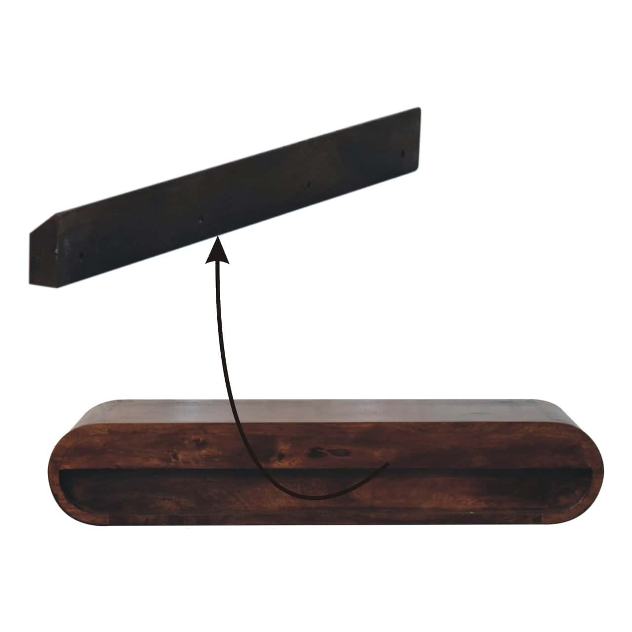 Wall Mounted California Walnut Console Table – Additional view 7