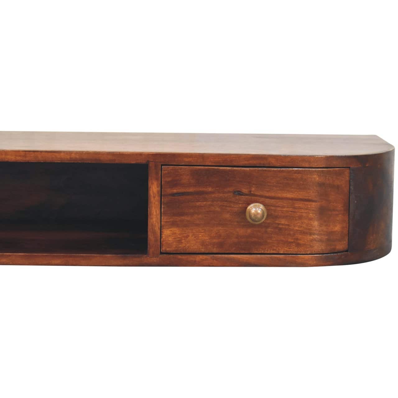 Lunar 2 Drawer Wall Mounted Chestnut Console – Additional view 2