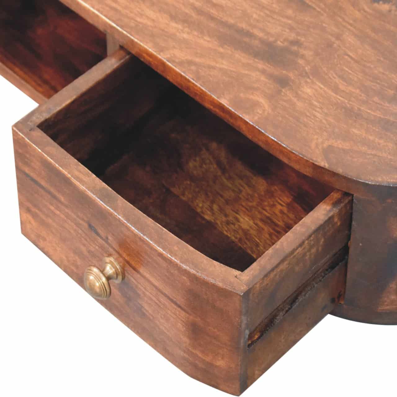 Lunar 2 Drawer Wall Mounted Chestnut Console – Additional view 4