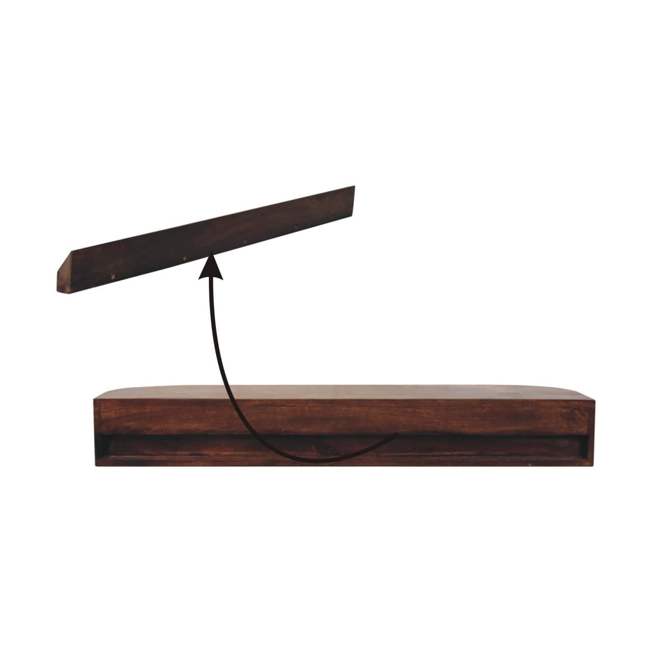 Lunar 2 Drawer Wall Mounted Chestnut Console – Additional view 7