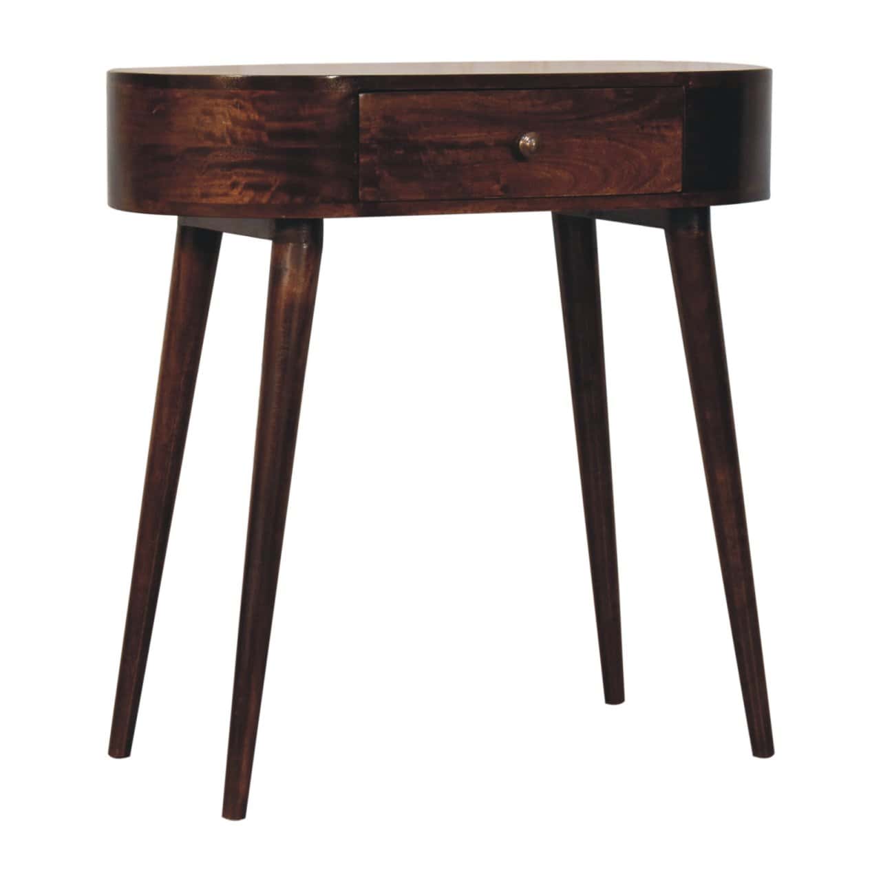 California Walnut Rounded Small Console Table – Console Tables