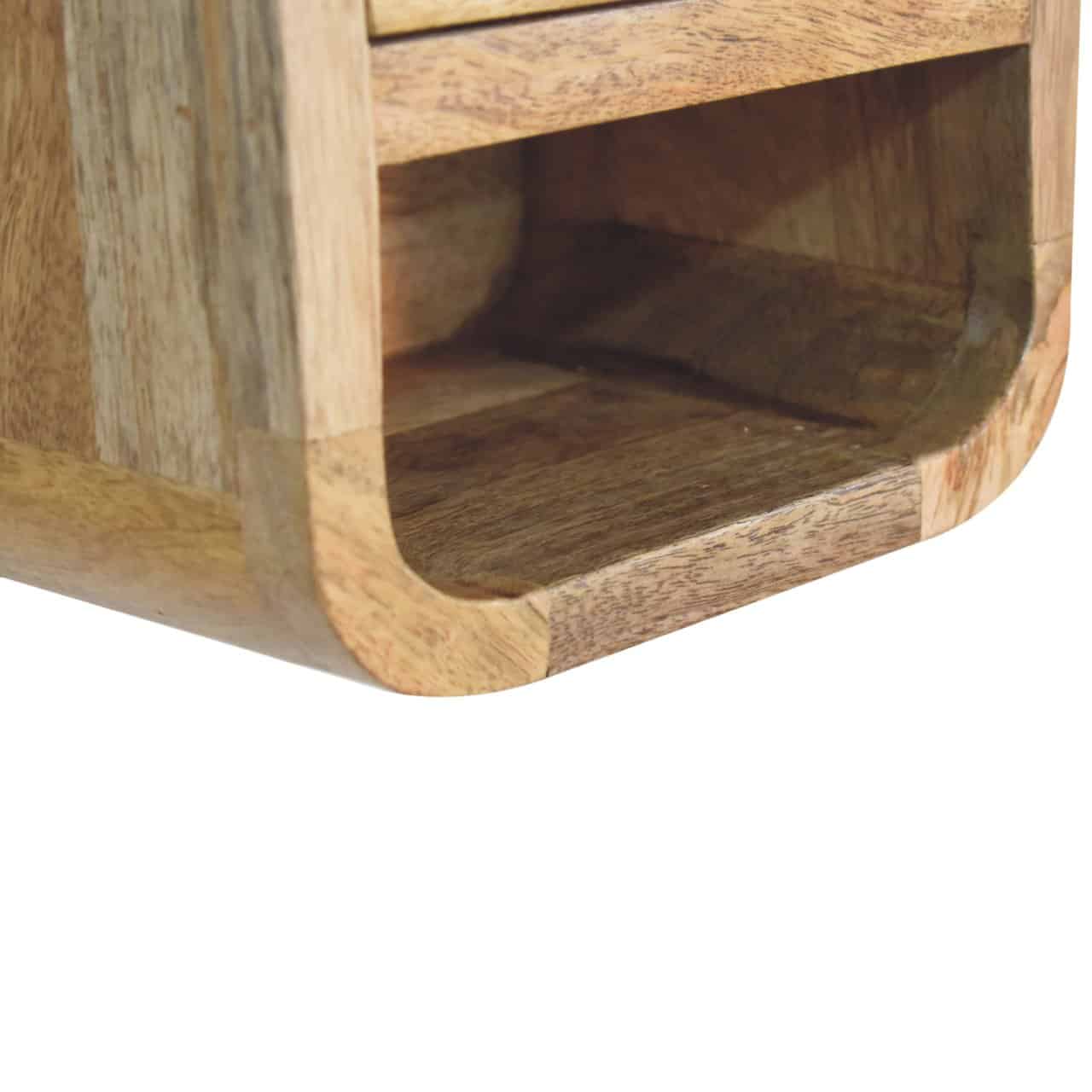 Extra Mini Curved Oak-ish Bedside with Open Slot – Additional view 5