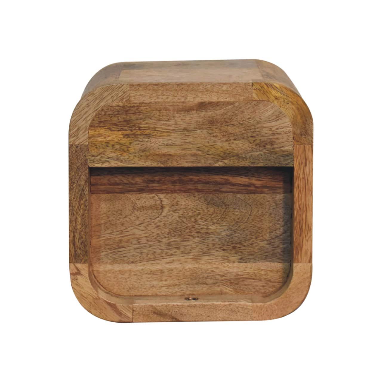 Extra Mini Curved Oak-ish Bedside with Open Slot – Additional view 7